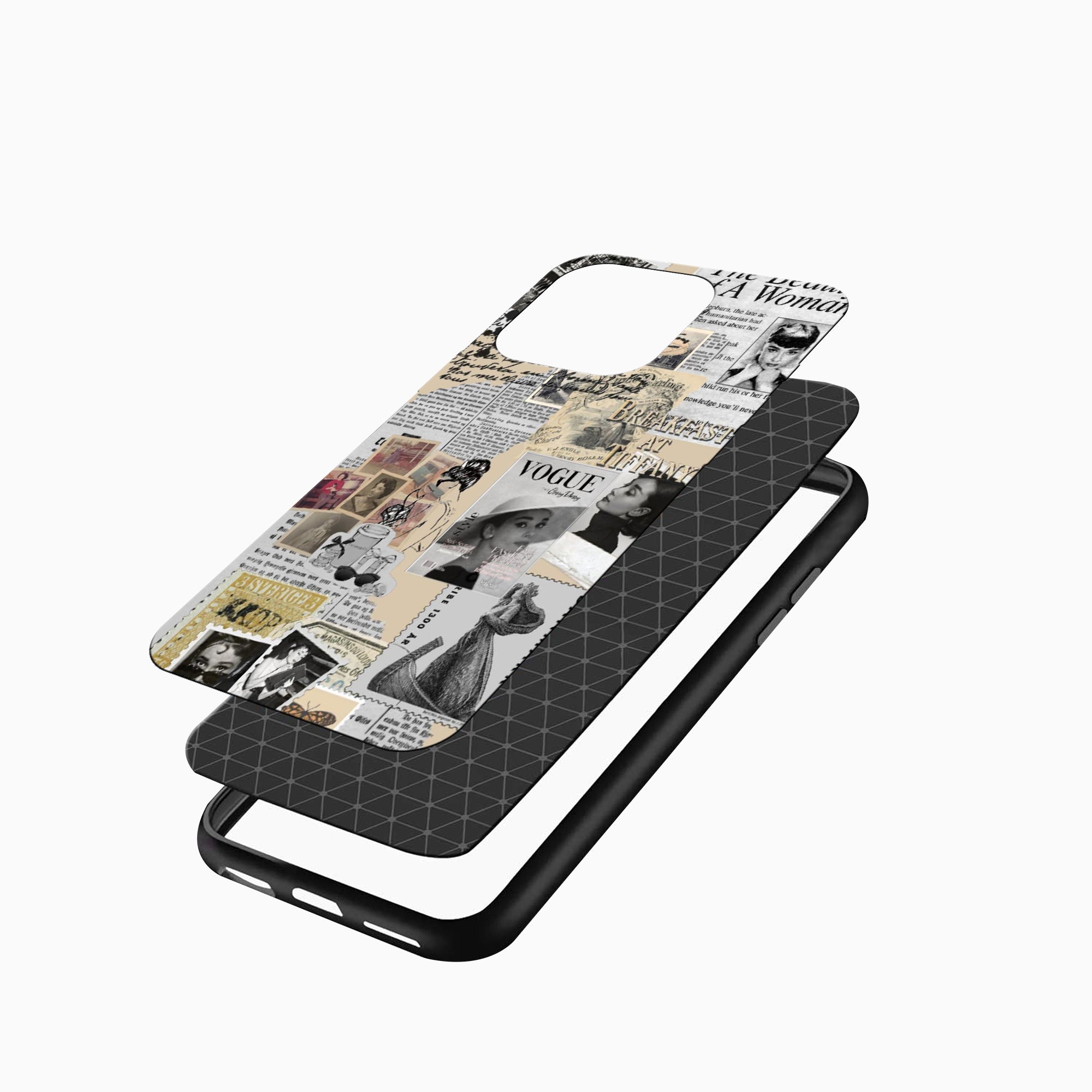 Vintage Vogue Collage Phone Case Audrey Hepburn Vintage Vogue Collage iPhone Cover