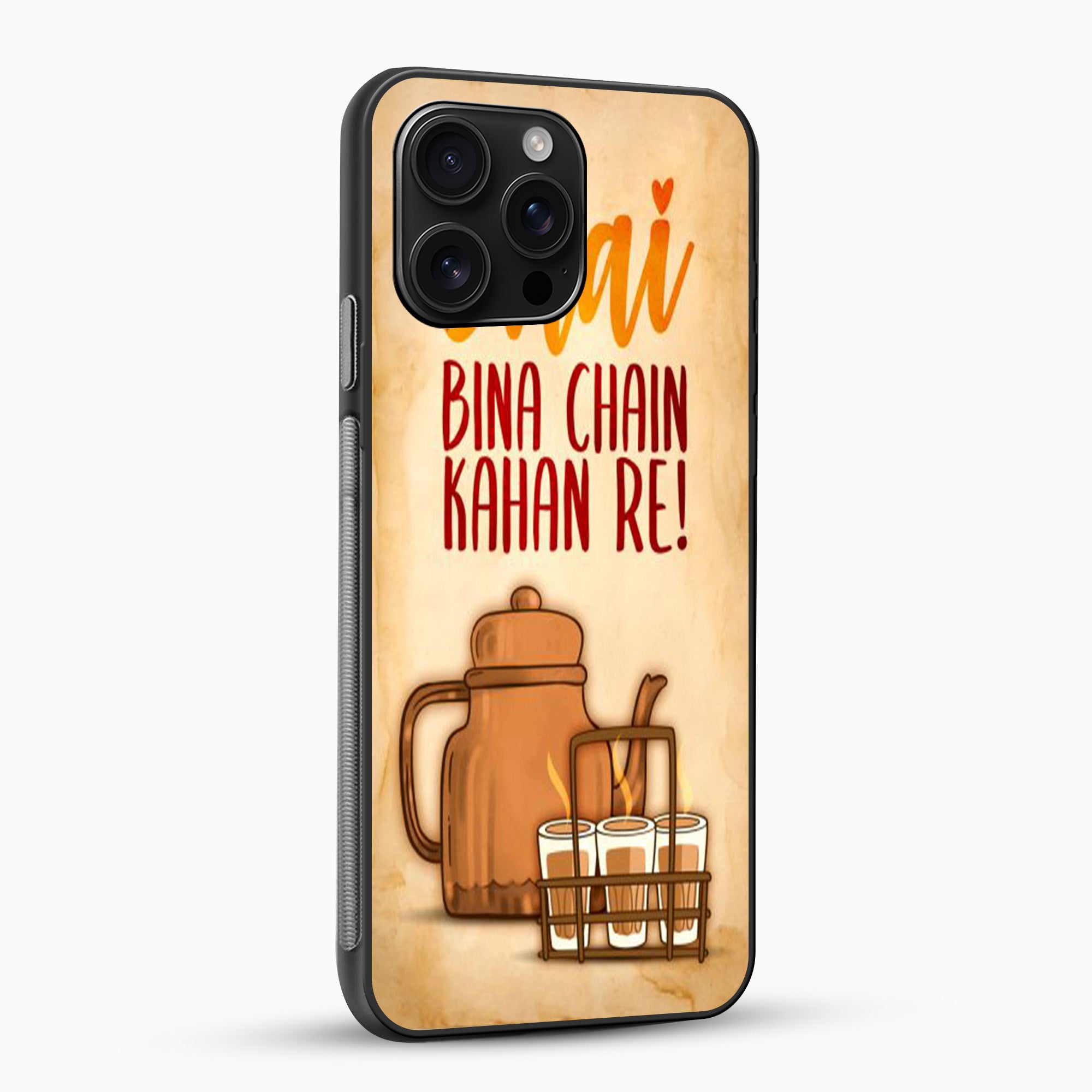 Chai Lovers Phone Case Phone case with a design of a teapot and cups, and text on a beige background