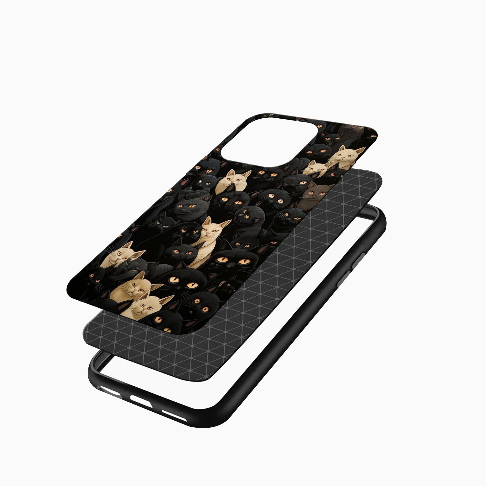 Black Cat Pattern Mobile Cover – Cute Kitty Black Cat Pattern Mobile Cover – Cute Kitty