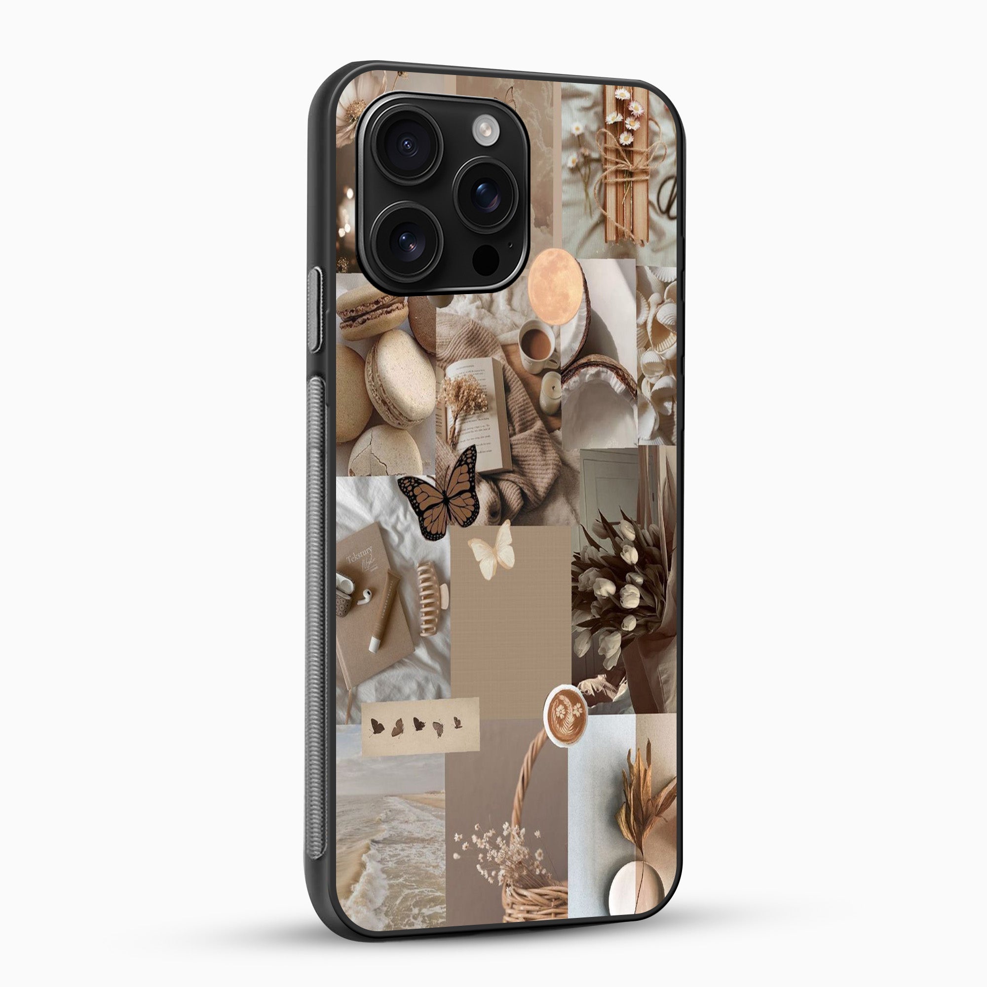 Calm & Cozy Vibes Phone Case Phone case with nature-themed collage design on a white background