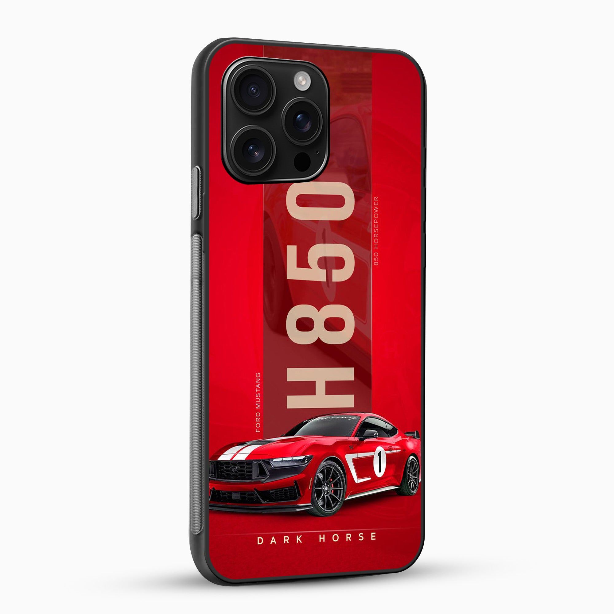 Dark Horse H850 Mobile Case Phone case with red background and car design, featuring the text 'H850' and 'Dark Horse'.