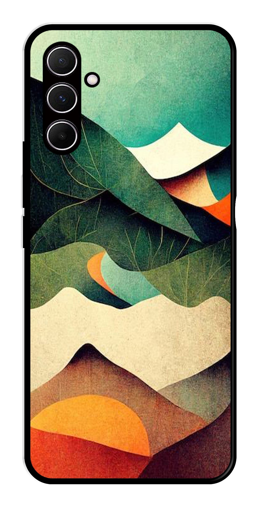 MultiColor Pattern Metal Mobile Case for Samsung Galaxy A55 5G MultiColor Pattern Metal Mobile Case for Samsung Galaxy A55 5G (Design No -43)