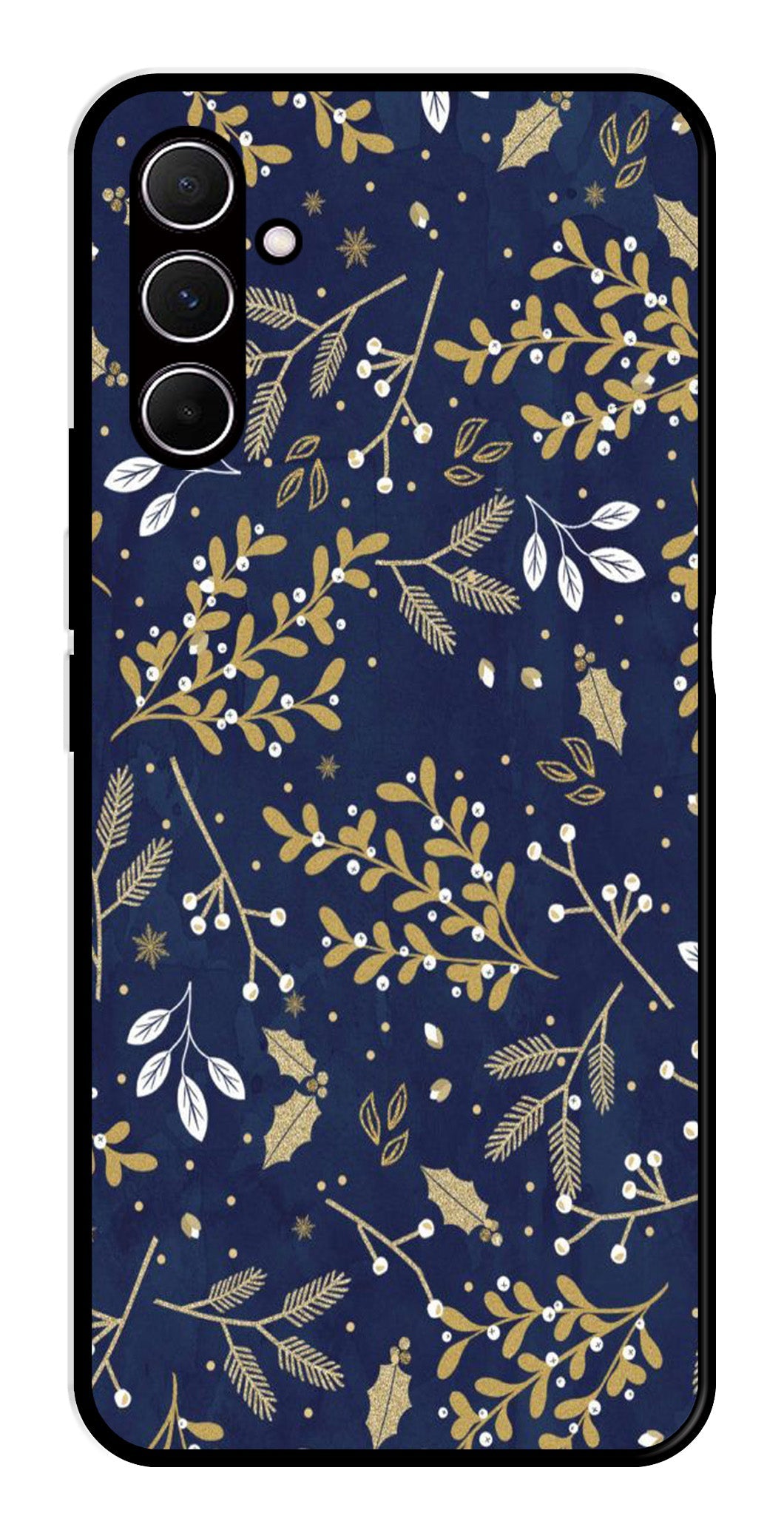 Floral Pattern Metal Mobile Case for Samsung Galaxy A35 5G Floral Pattern Metal Mobile Case for Samsung Galaxy A35 5G (Design No -52)