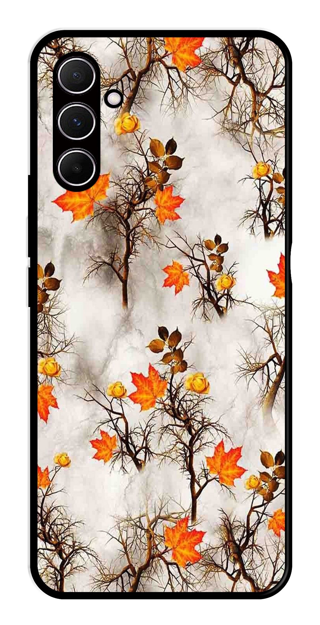 Autumn leaves Metal Mobile Case for Samsung Galaxy A55 5G Autumn leaves Metal Mobile Case for Samsung Galaxy A55 5G (Design No -55)