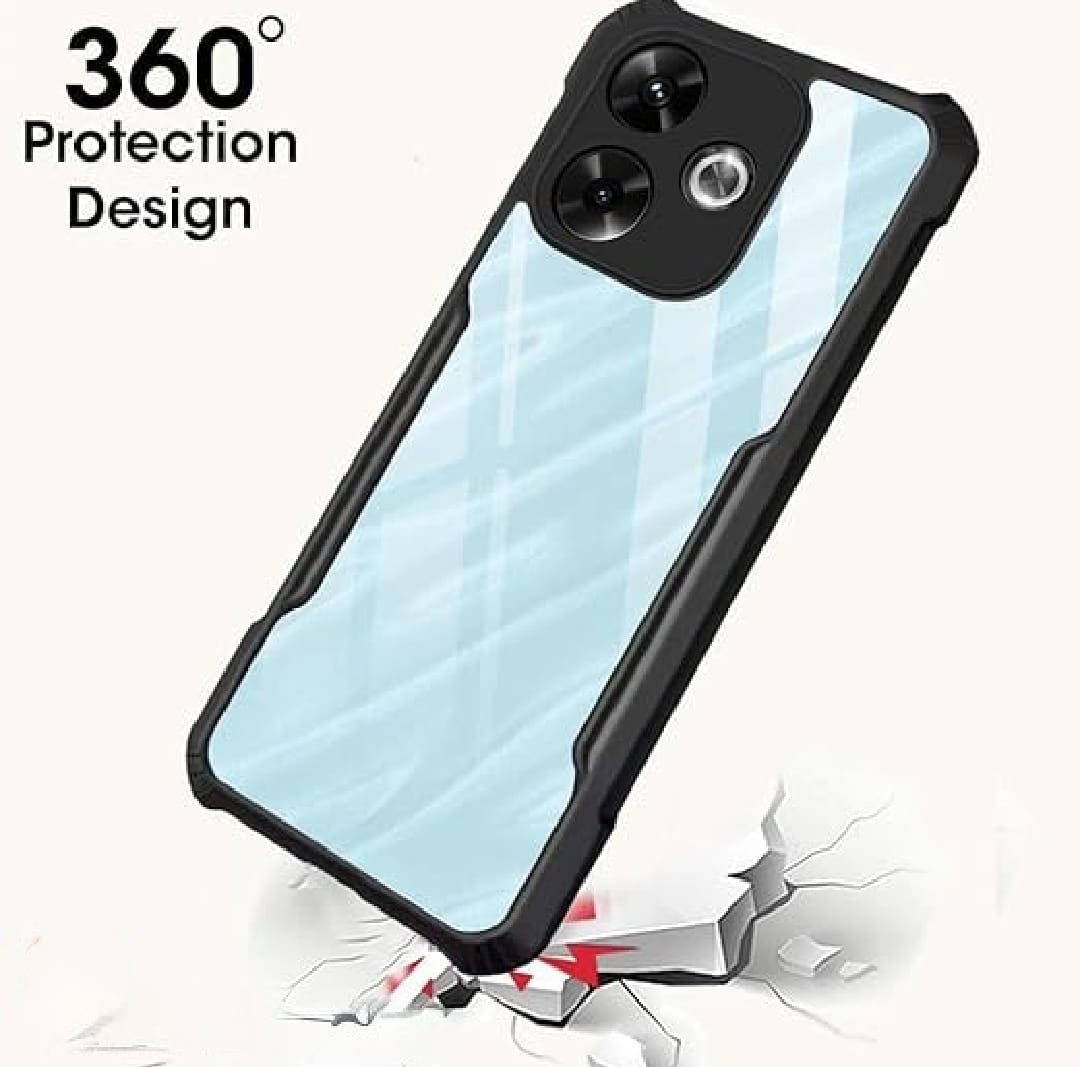 Shockproof Transparent Back Cover - Rugged Black Edges Shockproof Transparent Back Cover - Rugged Black Edges