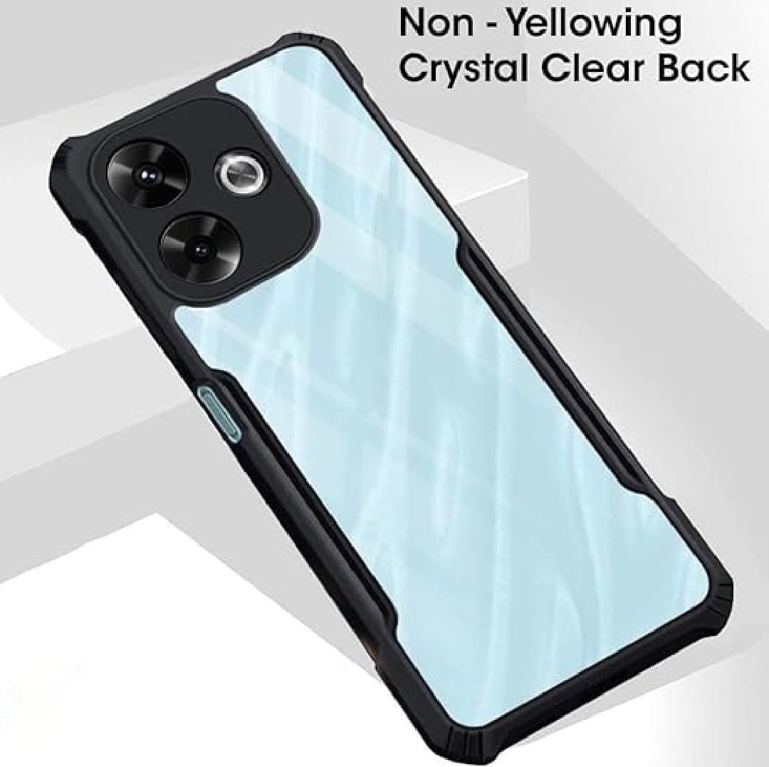 Shockproof Transparent Back Cover - Rugged Black Edges Shockproof Transparent Back Cover - Rugged Black Edges