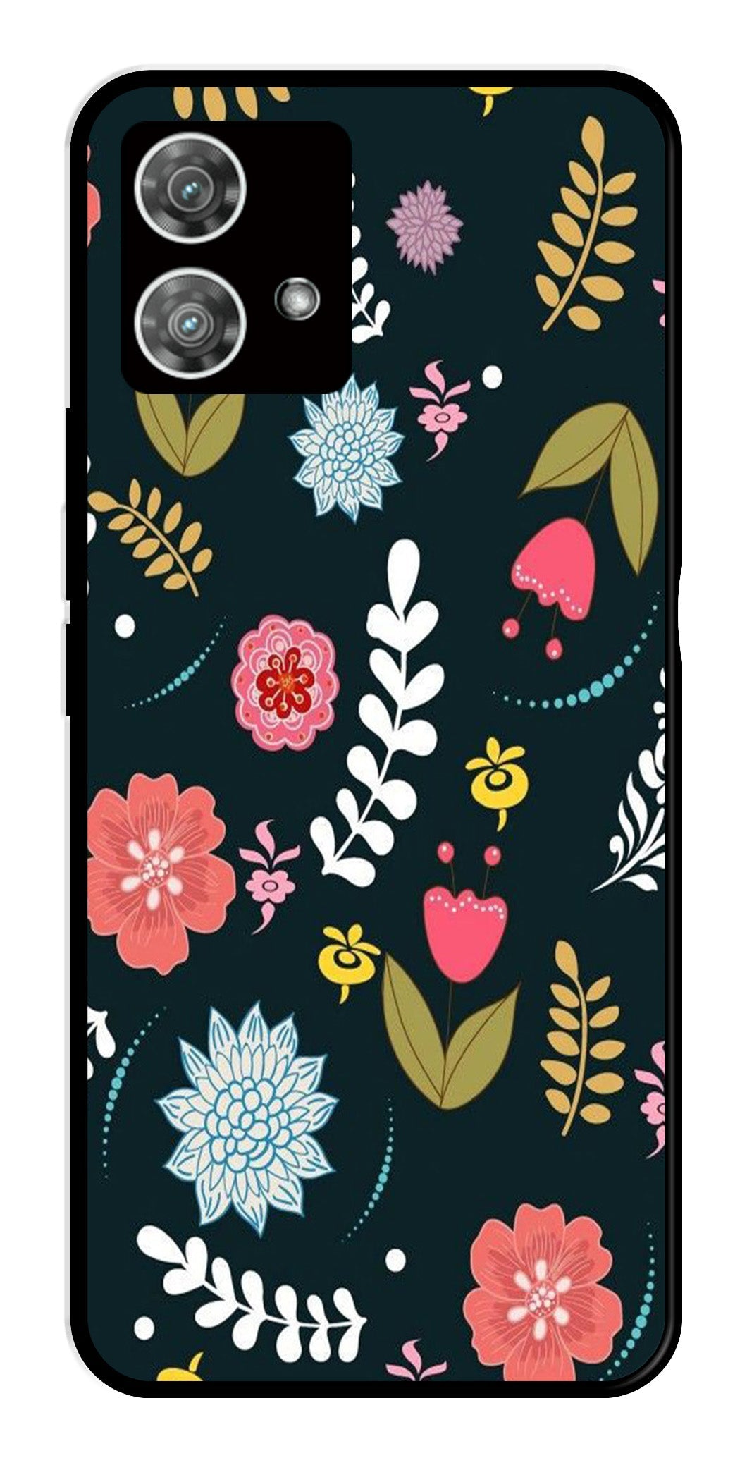 Floral Pattern2 Metal Mobile Case for Moto Edge 40 5G Floral Pattern2 Metal Mobile Case for Moto Edge 40 5G (Design No -12)