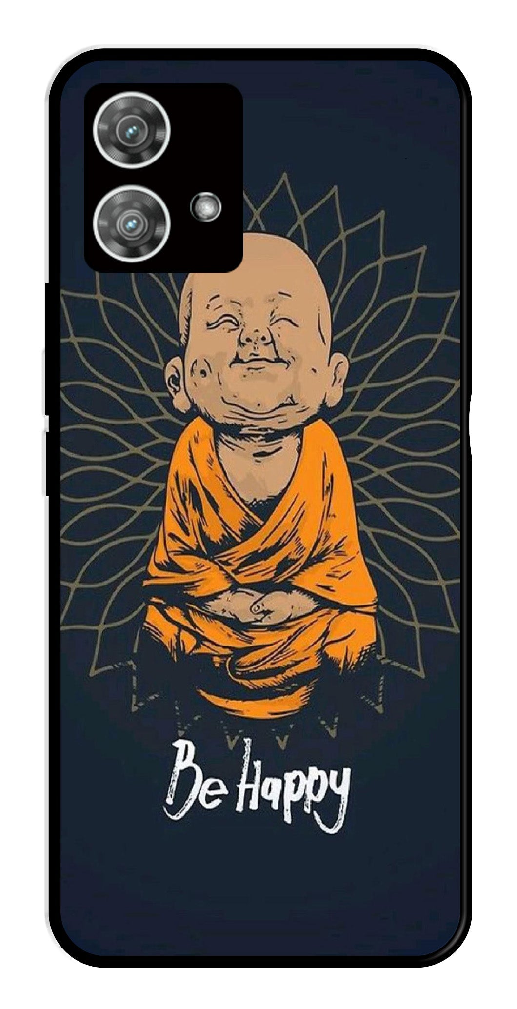 Be Happy Metal Mobile Case for Moto Edge 40 5G Be Happy Metal Mobile Case for Moto Edge 40 5G (Design No -27)
