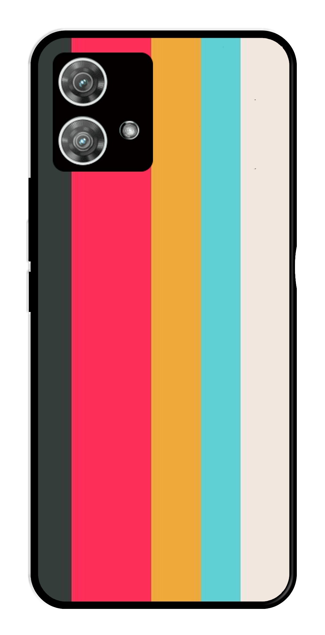Muted Rainbow Metal Mobile Case for Moto Edge 40 5G Muted Rainbow Metal Mobile Case for Moto Edge 40 5G (Design No -31)