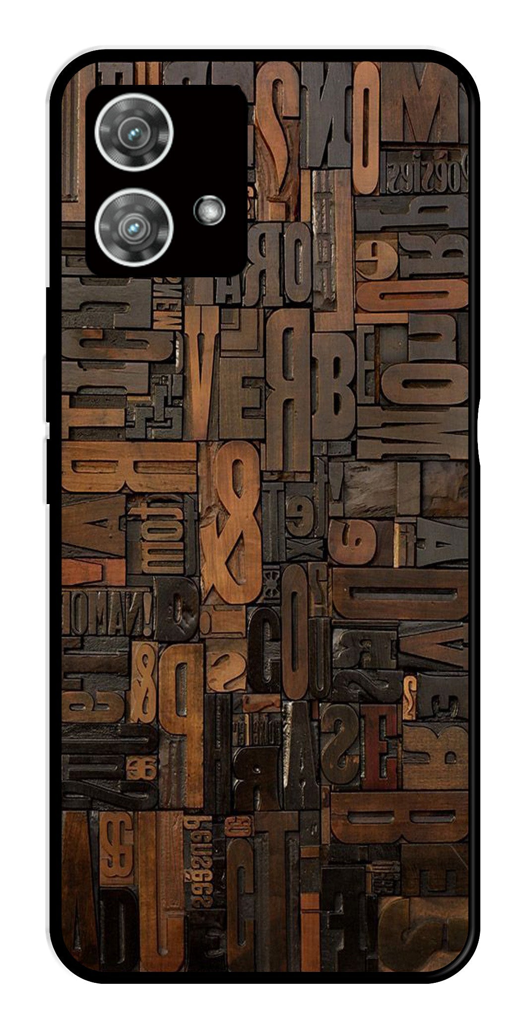 Alphabets Metal Mobile Case for Moto Edge 40 5G Alphabets Metal Mobile Case for Moto Edge 40 5G (Design No -32)