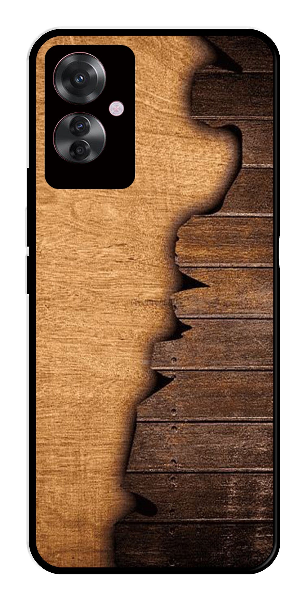 Wooden Design Metal Mobile Case for Oppo F25 Pro 5G Wooden Design Metal Mobile Case for Oppo F25 Pro 5G (Design No -13)