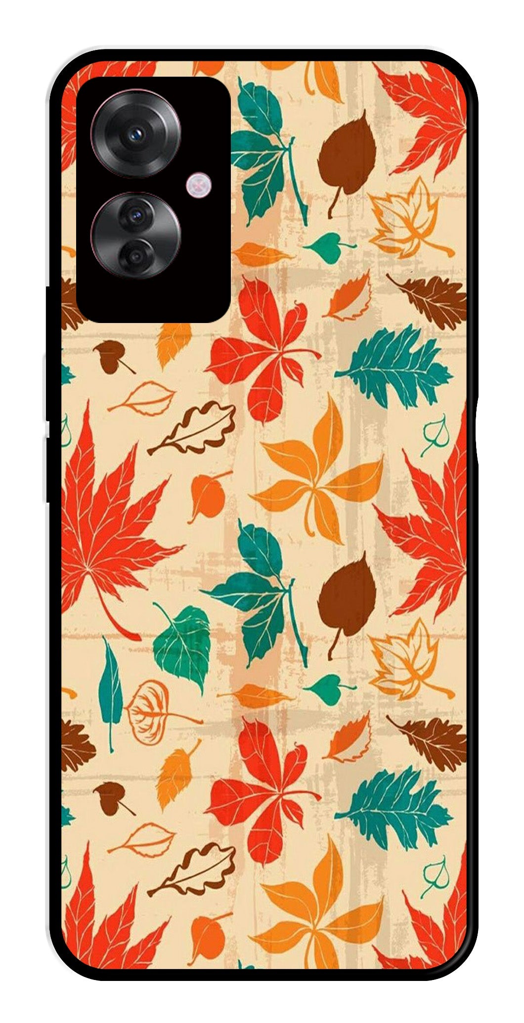 Leafs Design Metal Mobile Case for Oppo F25 Pro 5G Leafs Design Metal Mobile Case for Oppo F25 Pro 5G (Design No -14)