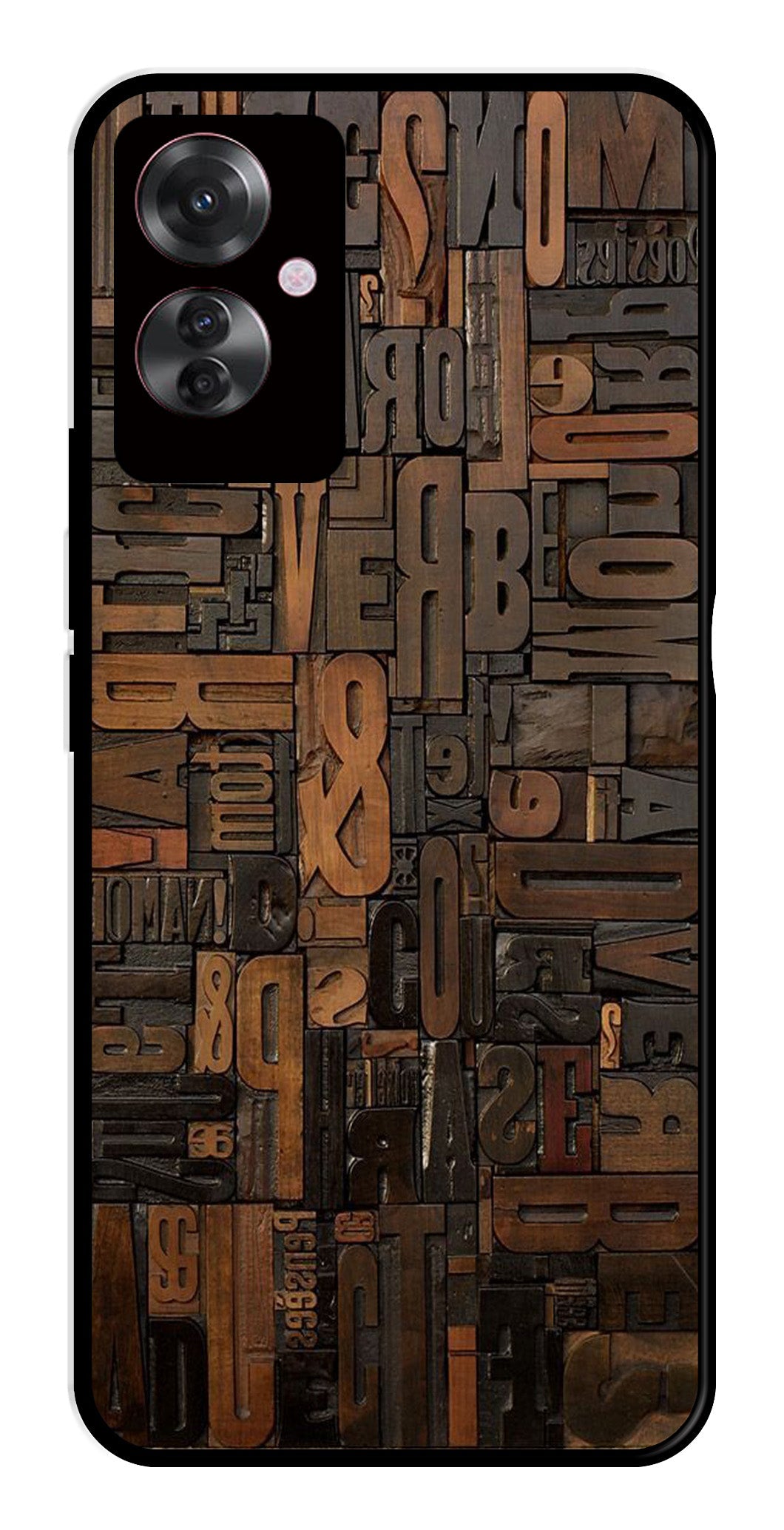 Alphabets Metal Mobile Case for Oppo F25 Pro 5G Alphabets Metal Mobile Case for Oppo F25 Pro 5G (Design No -32)