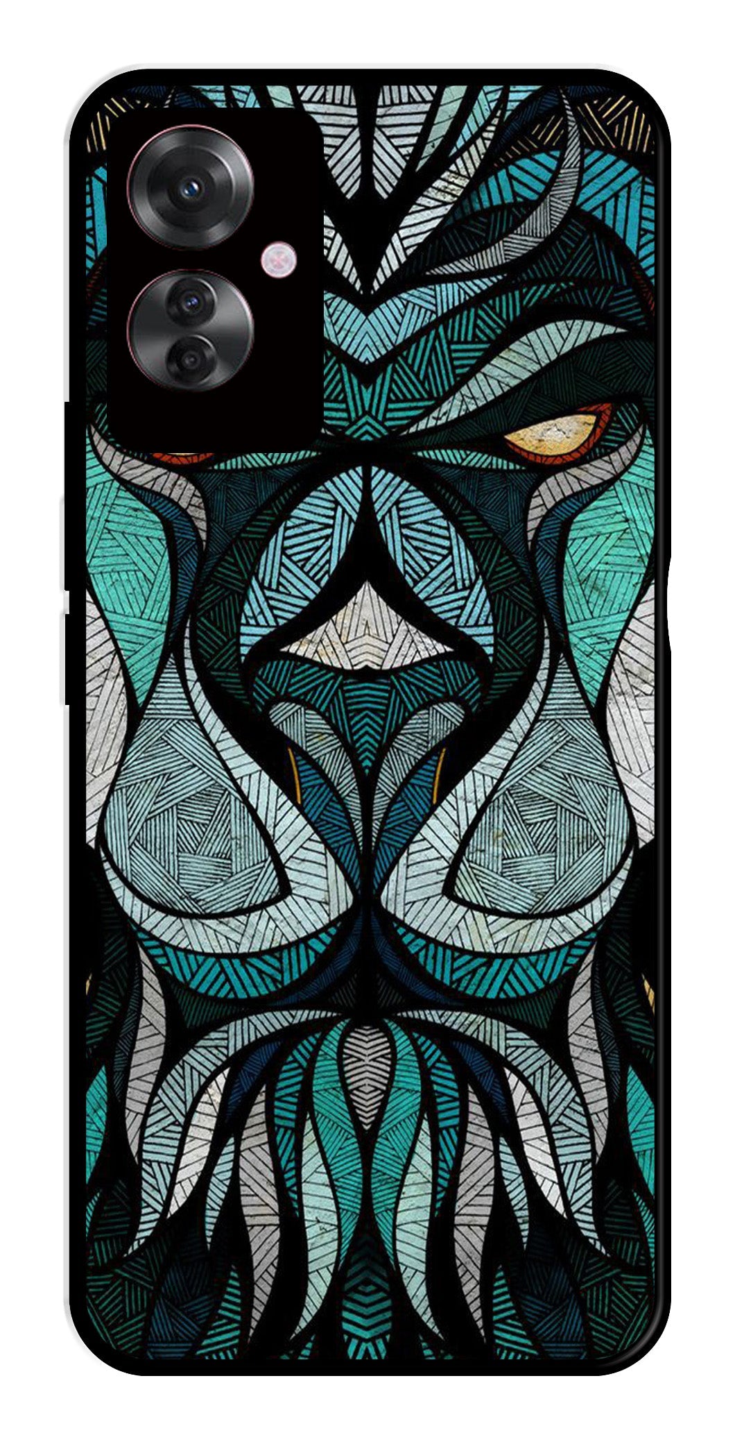 Lion Pattern Metal Mobile Case for Oppo F25 Pro 5G Lion Pattern Metal Mobile Case for Oppo F25 Pro 5G (Design No -40)