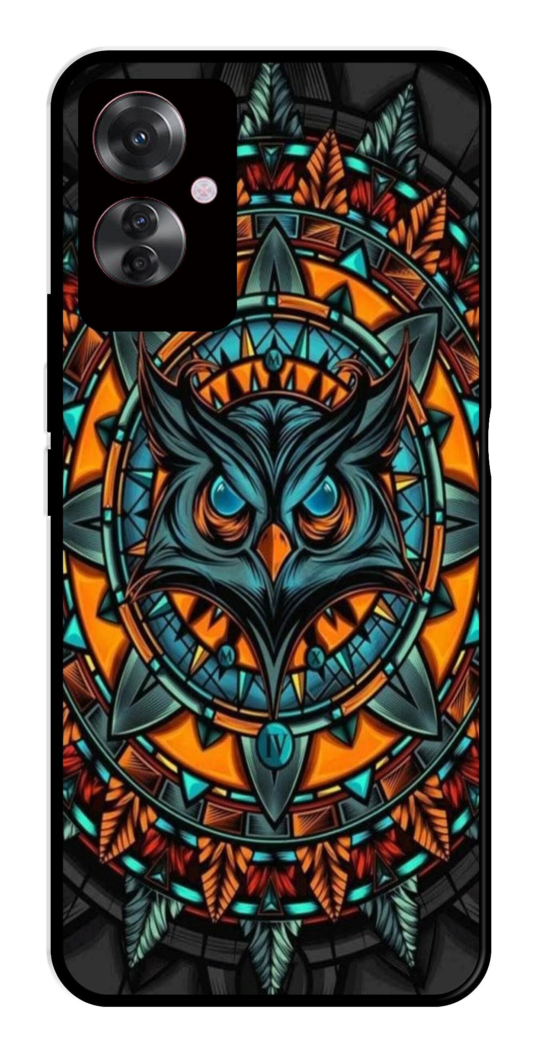 Owl Pattern Metal Mobile Case for Oppo F25 Pro 5G Owl Pattern Metal Mobile Case for Oppo F25 Pro 5G (Design No -42)