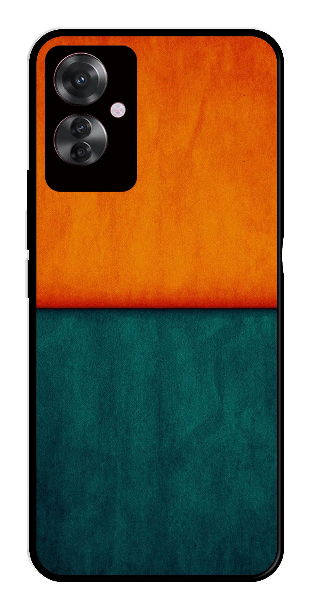 Orange Green Pattern Metal Mobile Case for Oppo F25 Pro 5G Orange Green Pattern Metal Mobile Case for Oppo F25 Pro 5G (Design No -45)