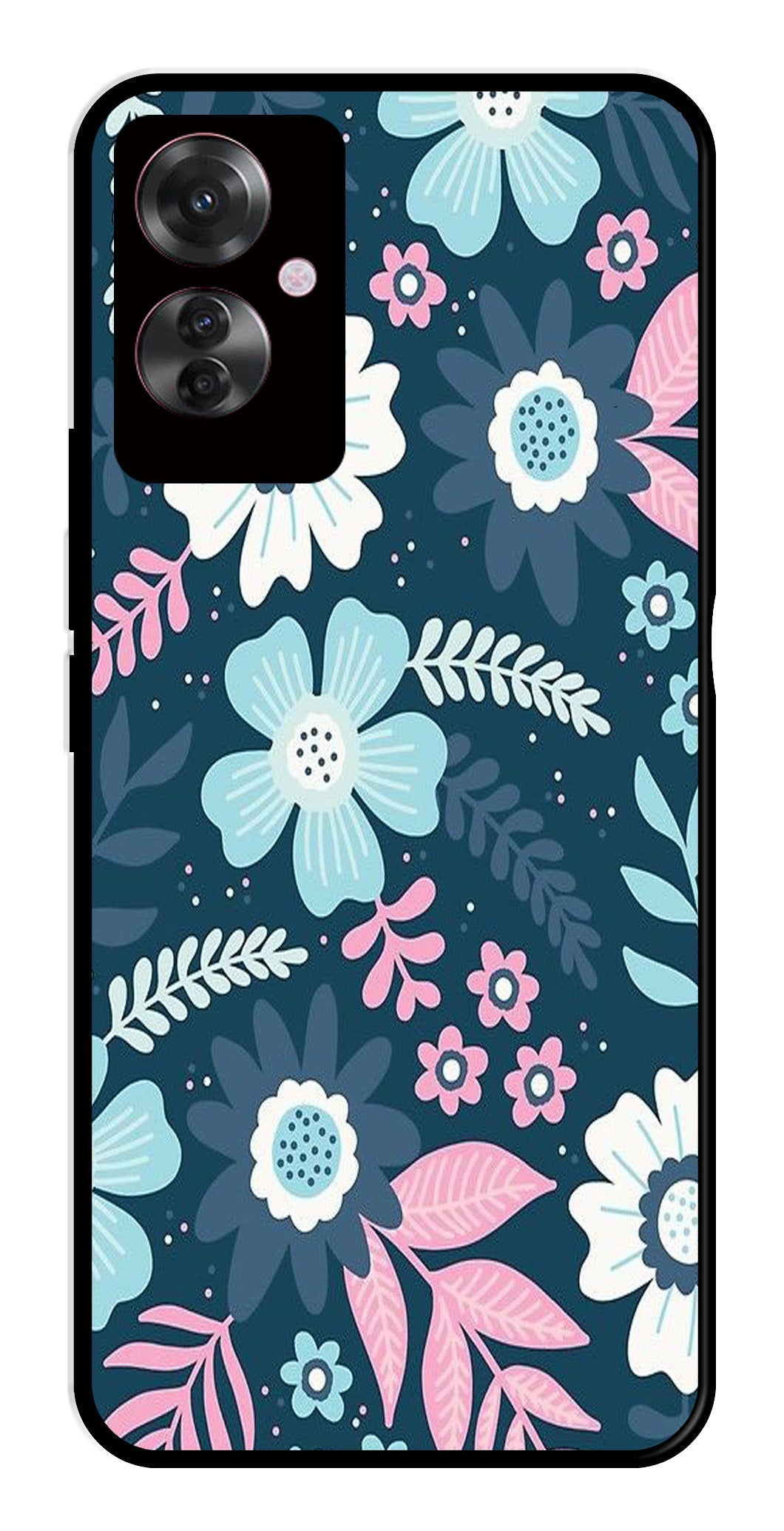 Flower Leaves Design Metal Mobile Case for Oppo F25 Pro 5G Flower Leaves Design Metal Mobile Case for Oppo F25 Pro 5G (Design No -50)
