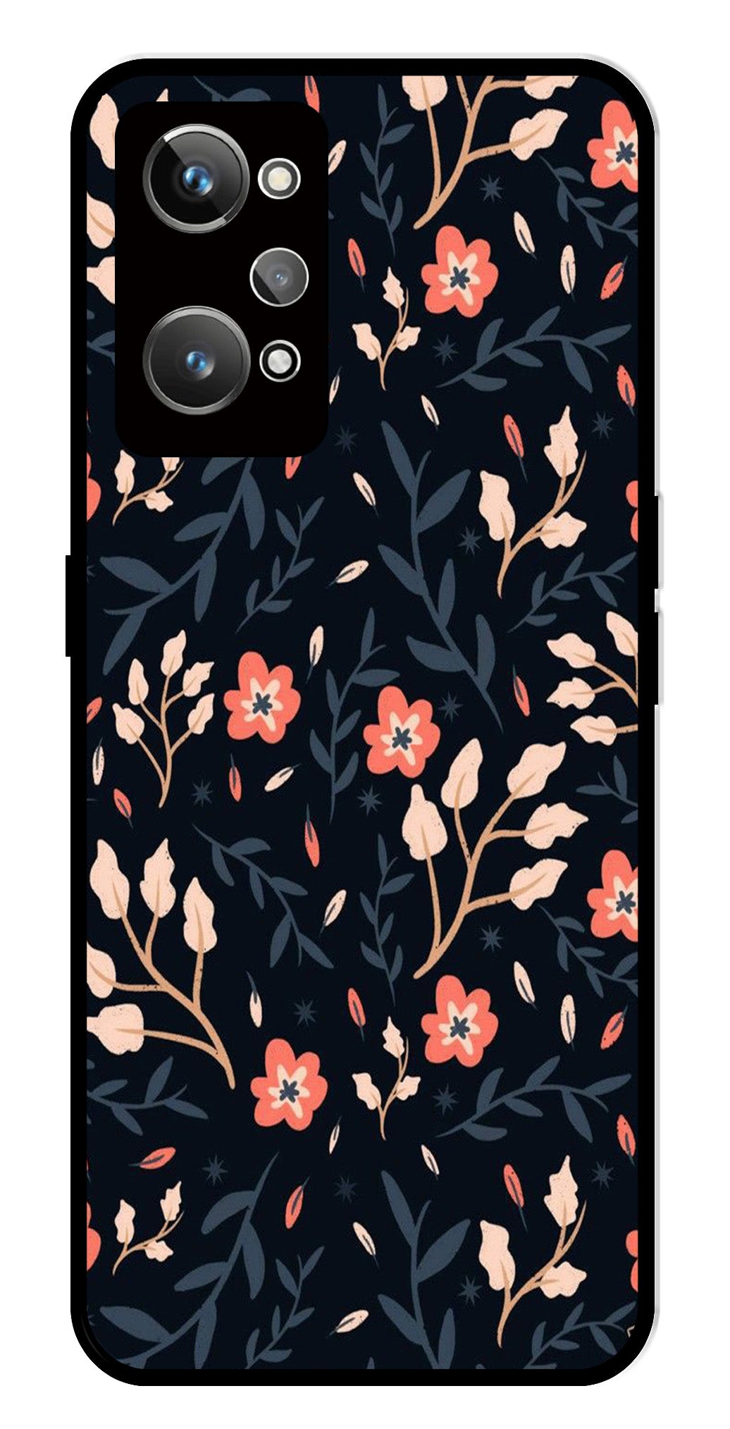 Floral Pattern Metal Mobile Case for Realme GT Neo 2 Floral Pattern Metal Mobile Case for Realme GT Neo 2 (Design No -10)
