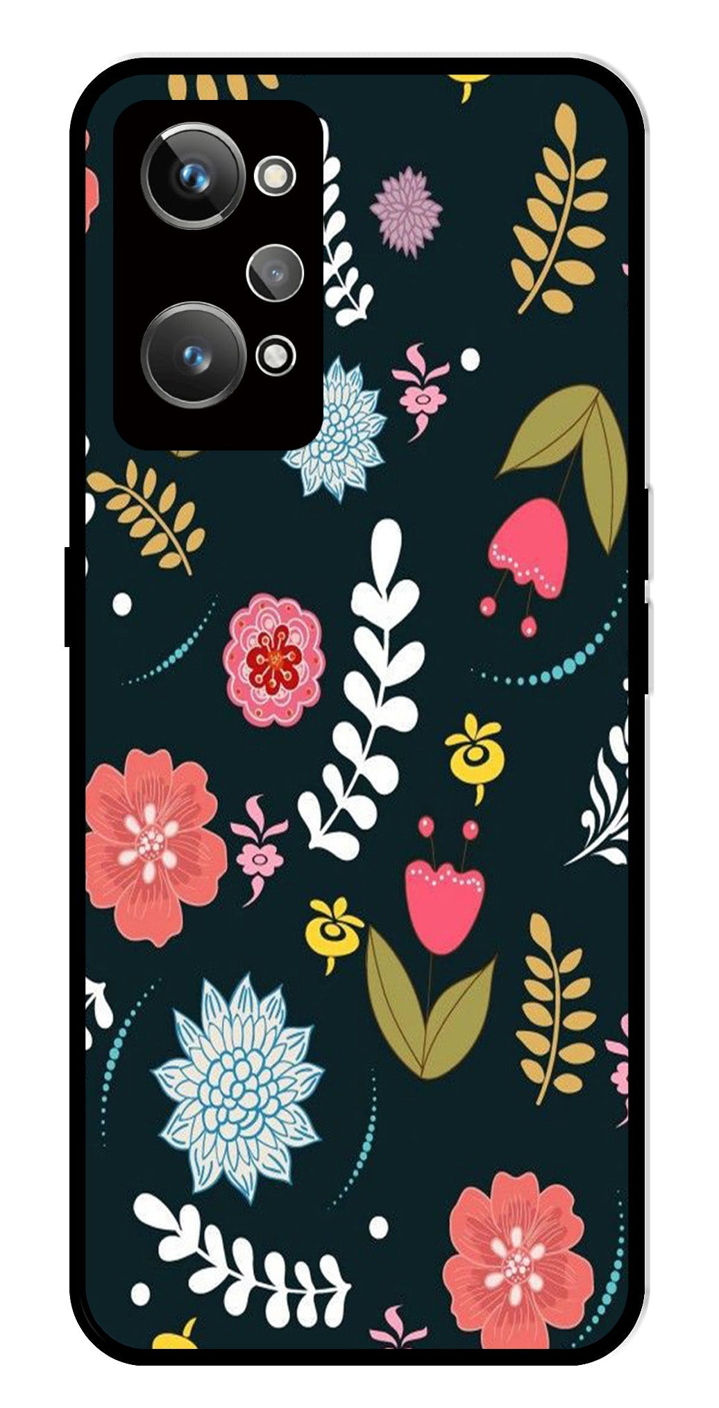 Floral Pattern2 Metal Mobile Case for Realme GT Neo 2 Floral Pattern2 Metal Mobile Case for Realme GT Neo 2 (Design No -12)