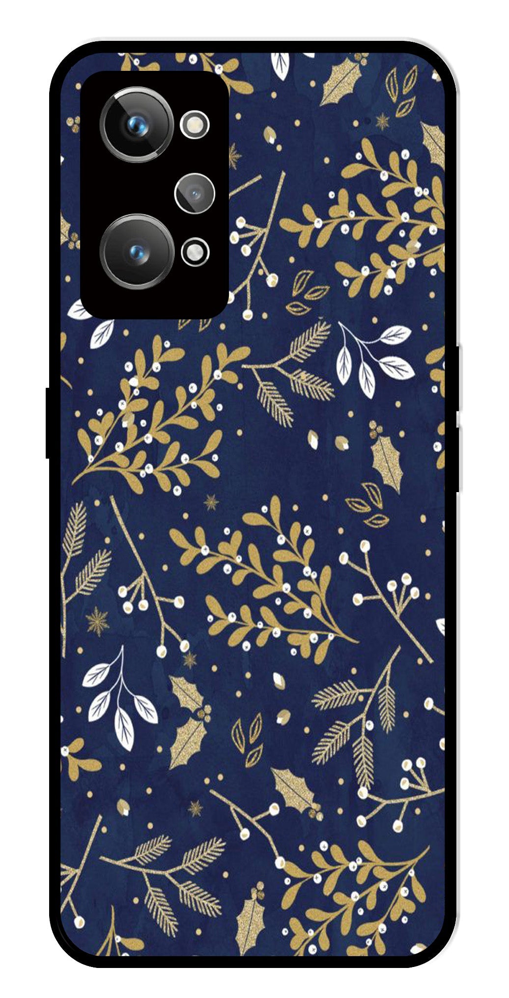 Floral Pattern Metal Mobile Case for Realme GT Neo 2 Floral Pattern Metal Mobile Case for Realme GT Neo 2 (Design No -52)