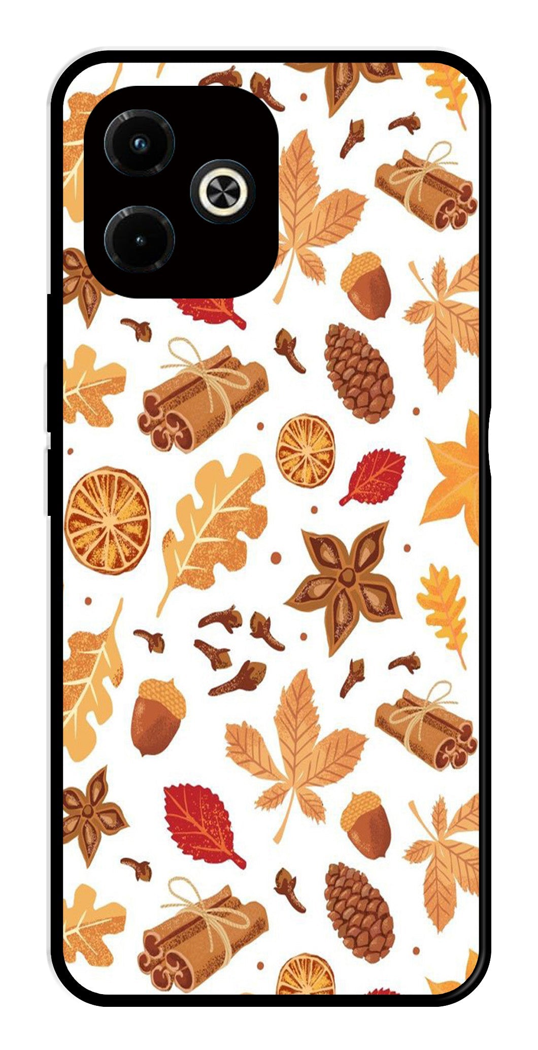 Autumn Leaf Metal Mobile Case for Infinix Hot 40i Autumn Leaf Metal Mobile Case for Infinix Hot 40i (Design No -19)