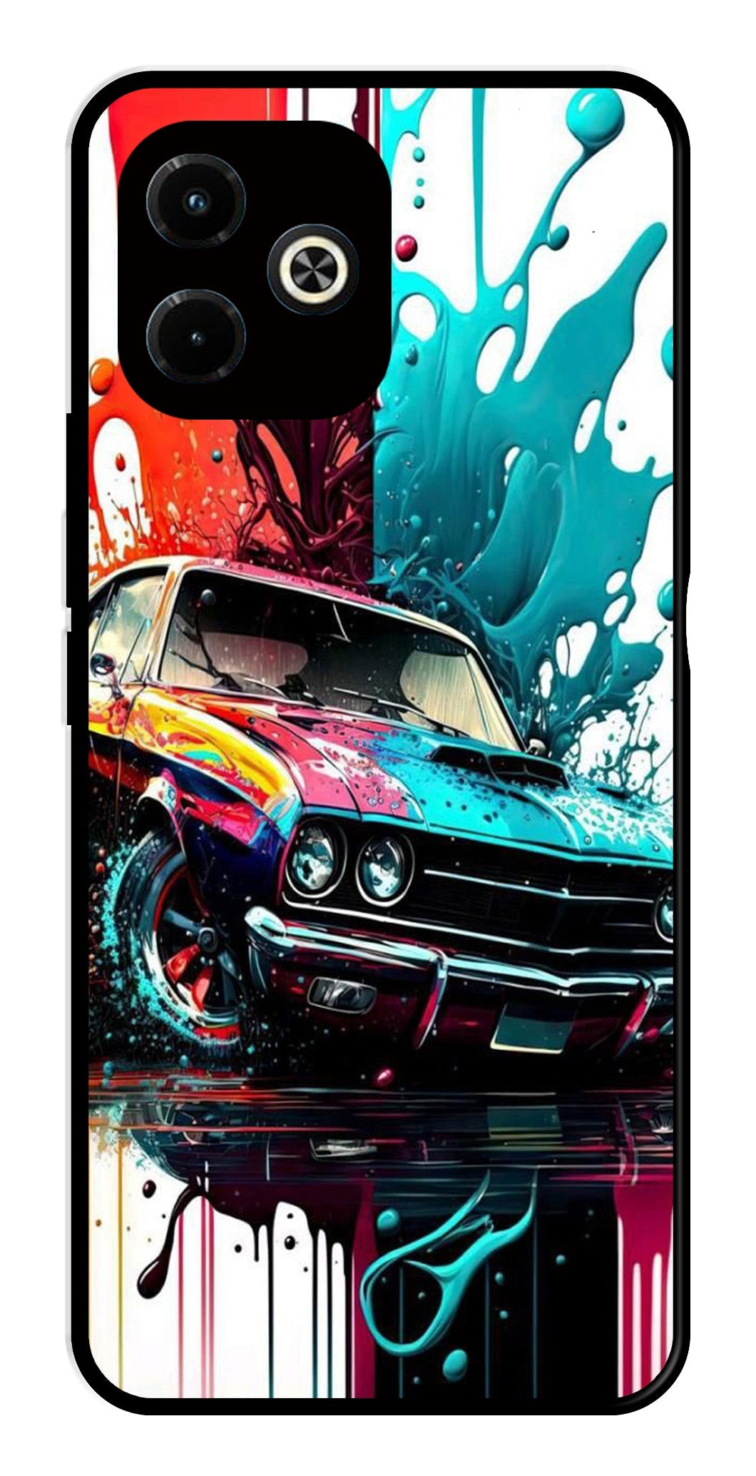 Vintage Car Metal Mobile Case for Infinix Hot 40i Vintage Car Metal Mobile Case for Infinix Hot 40i (Design No -29)