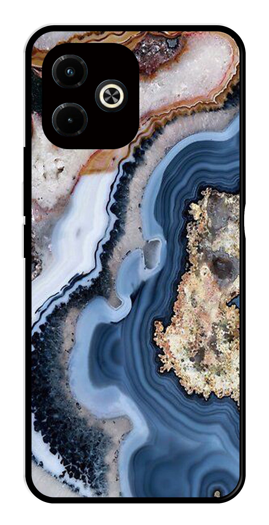 Marble Design Metal Mobile Case for Infinix Hot 40i (Design No -53)