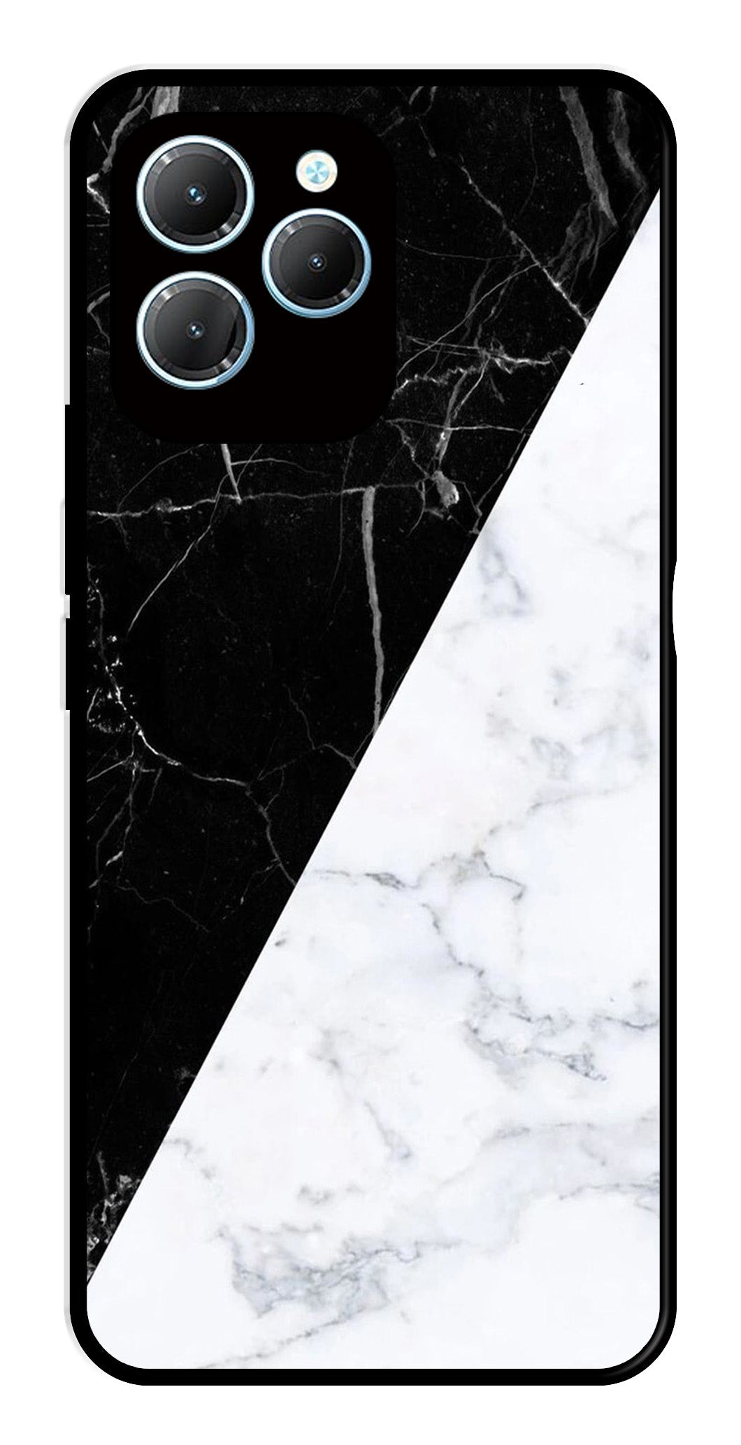 Black White Marble Design Metal Mobile Case for Infinix Hot 40 Pro Black White Marble Design Metal Mobile Case for Infinix Hot 40 Pro (Design No -09)