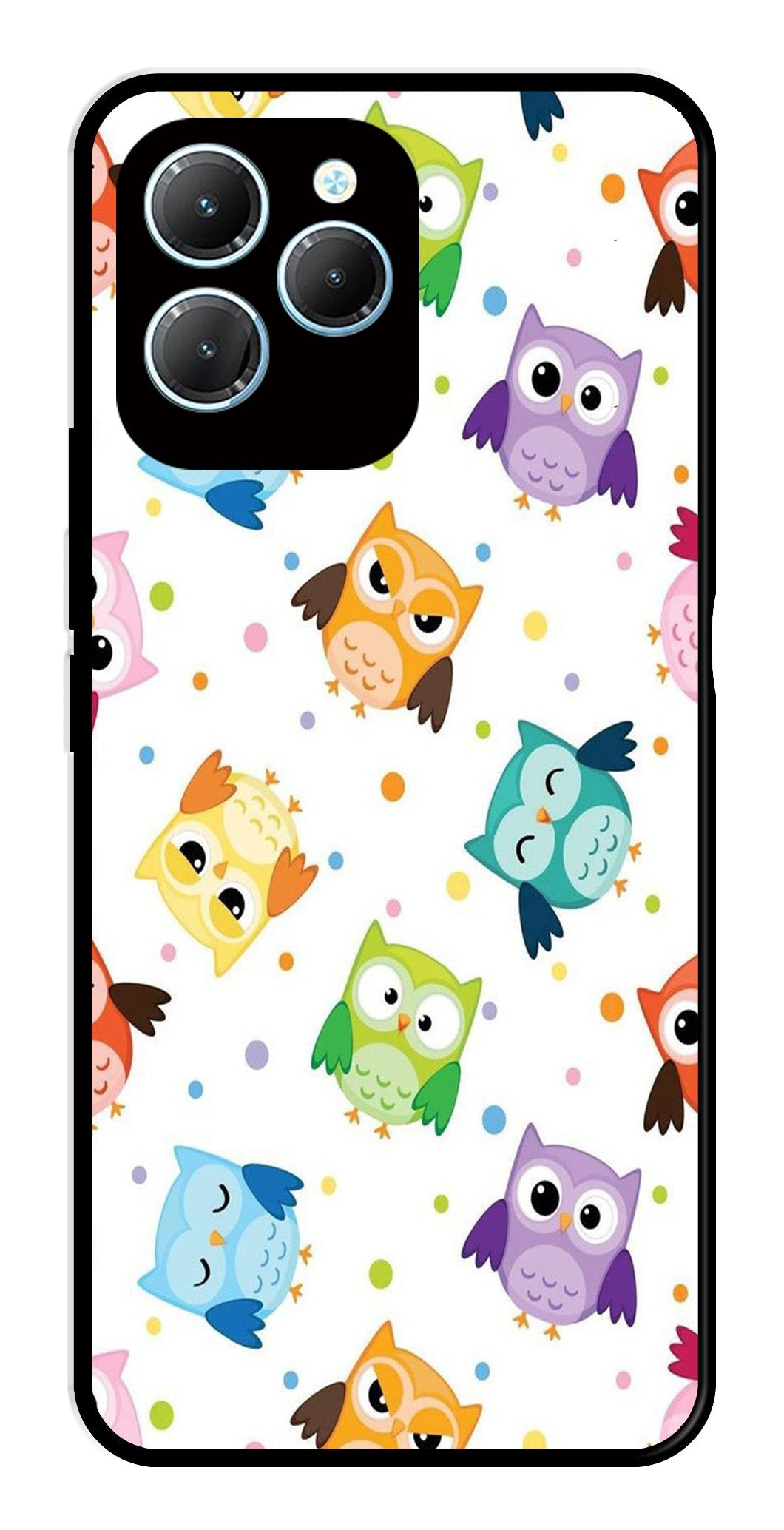 Owls Pattern Metal Mobile Case for Infinix Hot 40 Owls Pattern Metal Mobile Case for Infinix Hot 40 (Design No -20)