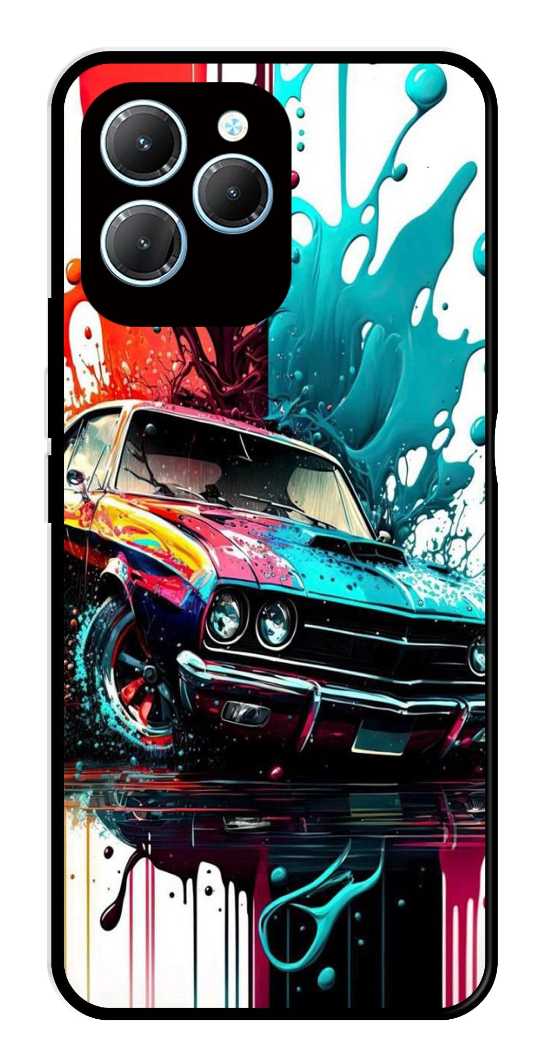 Vintage Car Metal Mobile Case for Infinix Hot 40 Vintage Car Metal Mobile Case for Infinix Hot 40 (Design No -29)