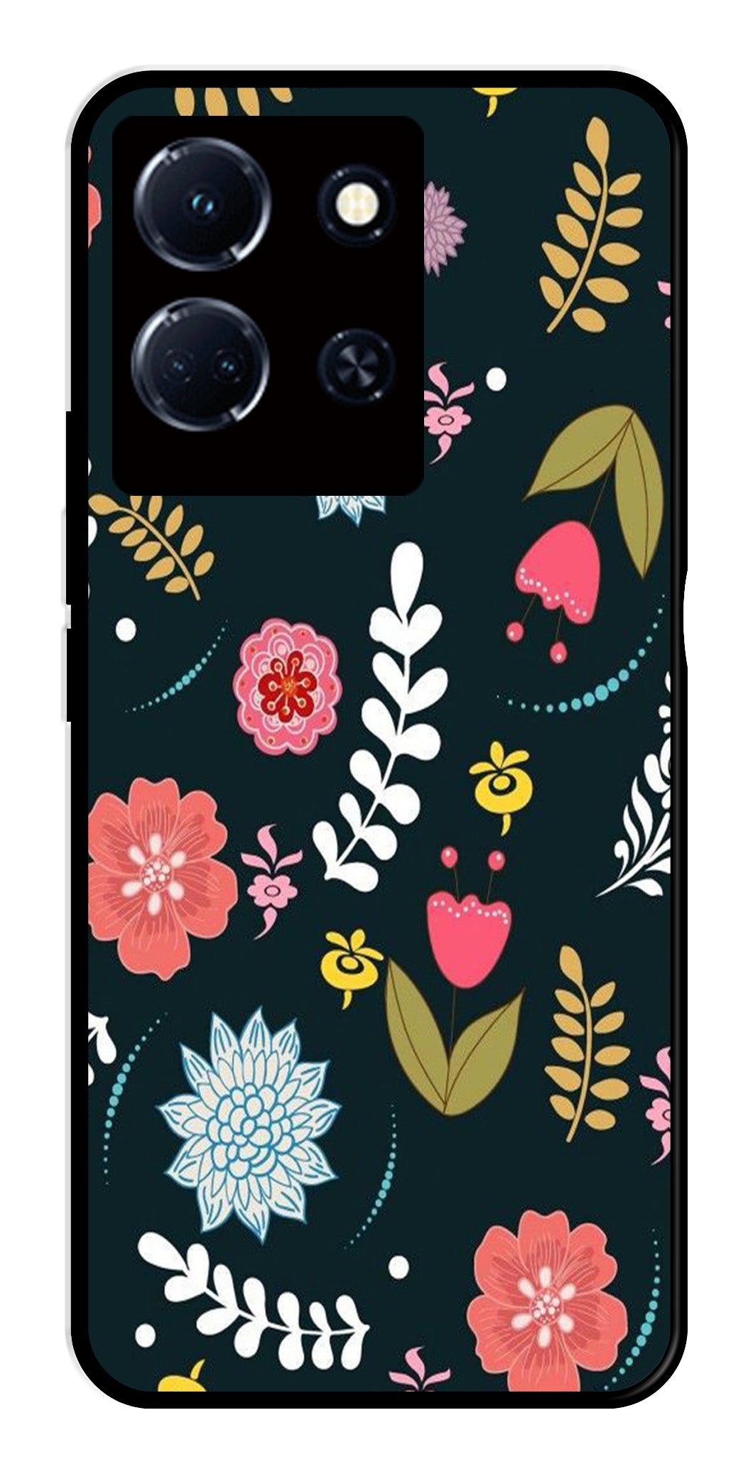 Floral Pattern2 Metal Mobile Case for Infinix Note 30 4G Floral Pattern2 Metal Mobile Case for Infinix Note 30 4G (Design No -12)