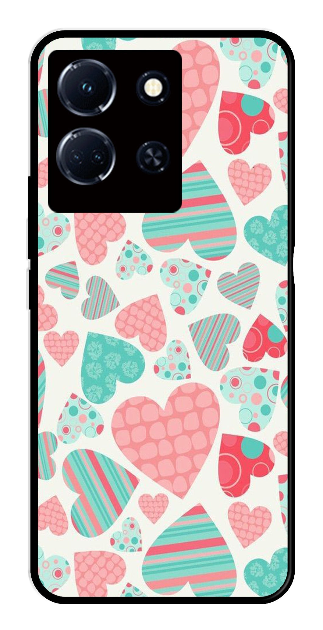 Hearts Pattern Metal Mobile Case for Infinix Note 30 4G Hearts Pattern Metal Mobile Case for Infinix Note 30 4G (Design No -22)