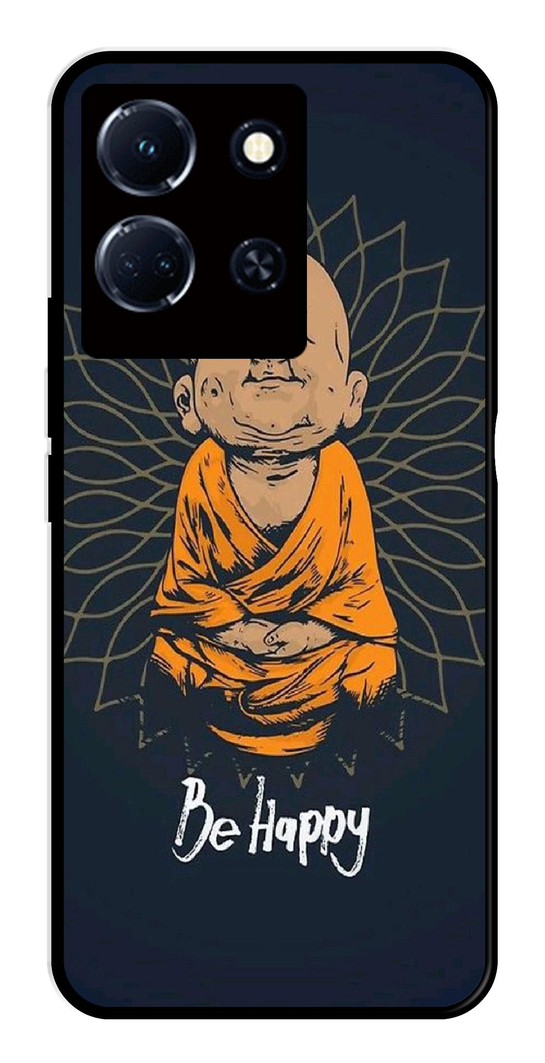 Be Happy Metal Mobile Case for Infinix Note 30 4G Be Happy Metal Mobile Case for Infinix Note 30 4G (Design No -27)