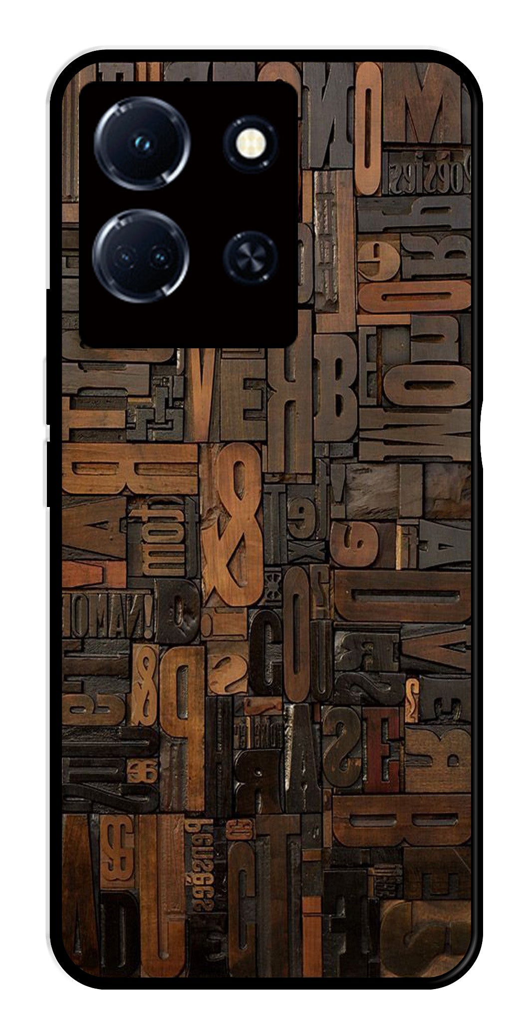 Alphabets Metal Mobile Case for Infinix Note 30 4G Alphabets Metal Mobile Case for Infinix Note 30 4G (Design No -32)