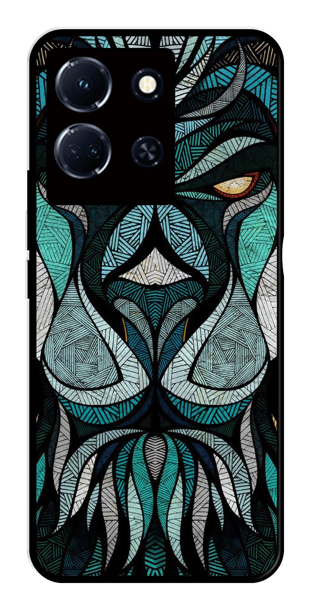 Lion Pattern Metal Mobile Case for Infinix Note 30 4G Lion Pattern Metal Mobile Case for Infinix Note 30 4G (Design No -40)