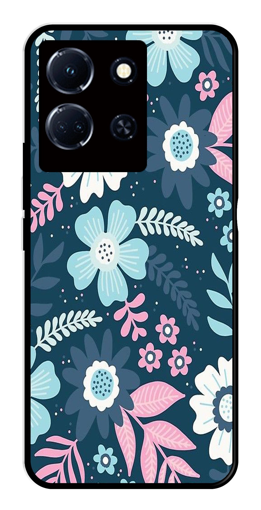 Flower Leaves Design Metal Mobile Case for Infinix Note 30 4G (Design No -50)