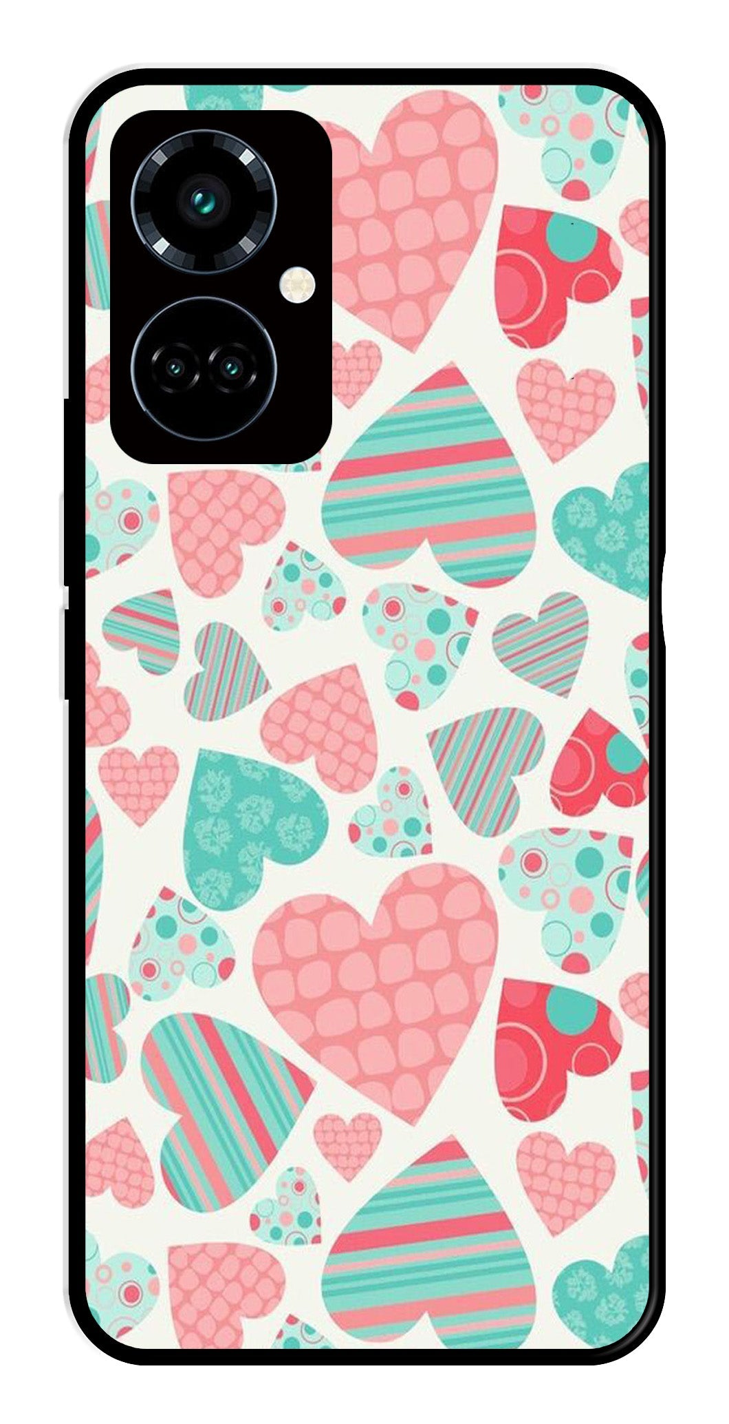 Hearts Pattern Metal Mobile Case for Tecno Camon 19 Pro 5G Hearts Pattern Metal Mobile Case for Tecno Camon 19 Pro 5G (Design No -22)