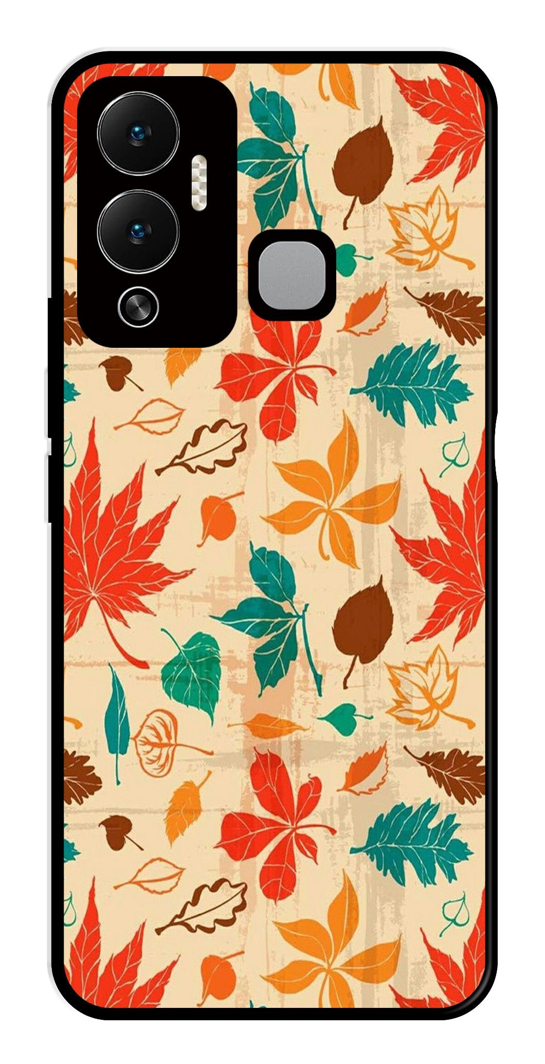 Leafs Design Metal Mobile Case for Infinix Hot 12 Play Leafs Design Metal Mobile Case for Infinix Hot 12 Play (Design No -14)