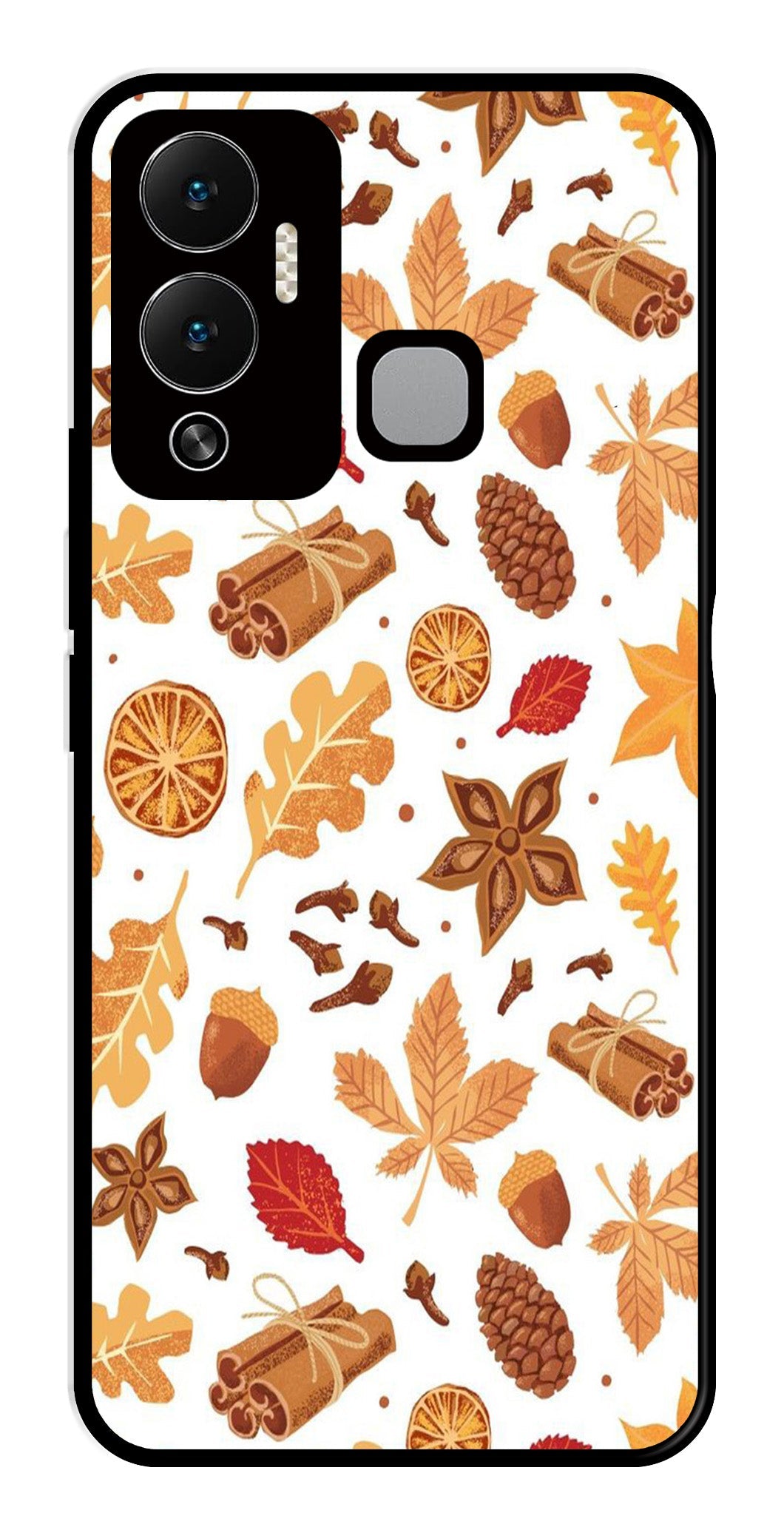 Autumn Leaf Metal Mobile Case for Infinix Hot 12 Play Autumn Leaf Metal Mobile Case for Infinix Hot 12 Play (Design No -19)