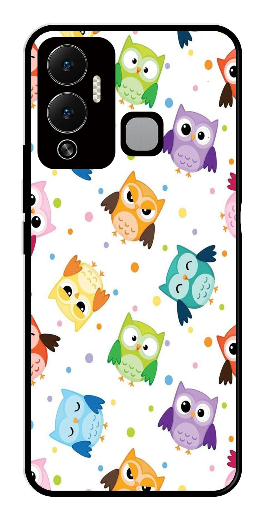 Owls Pattern Metal Mobile Case for Infinix Hot 12 Play Owls Pattern Metal Mobile Case for Infinix Hot 12 Play (Design No -20)