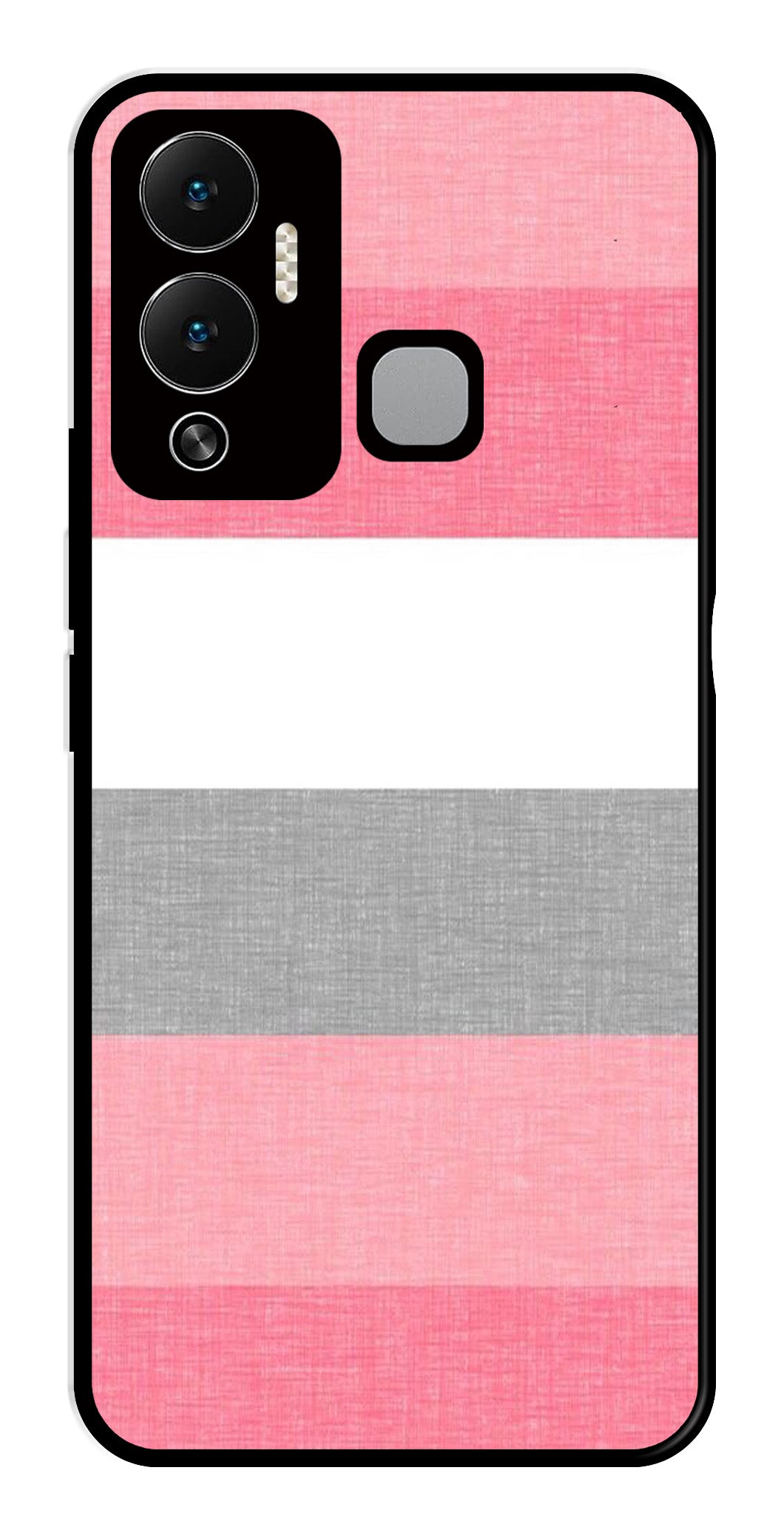 Pink Pattern Metal Mobile Case for Infinix Hot 12 Play Pink Pattern Metal Mobile Case for Infinix Hot 12 Play (Design No -23)