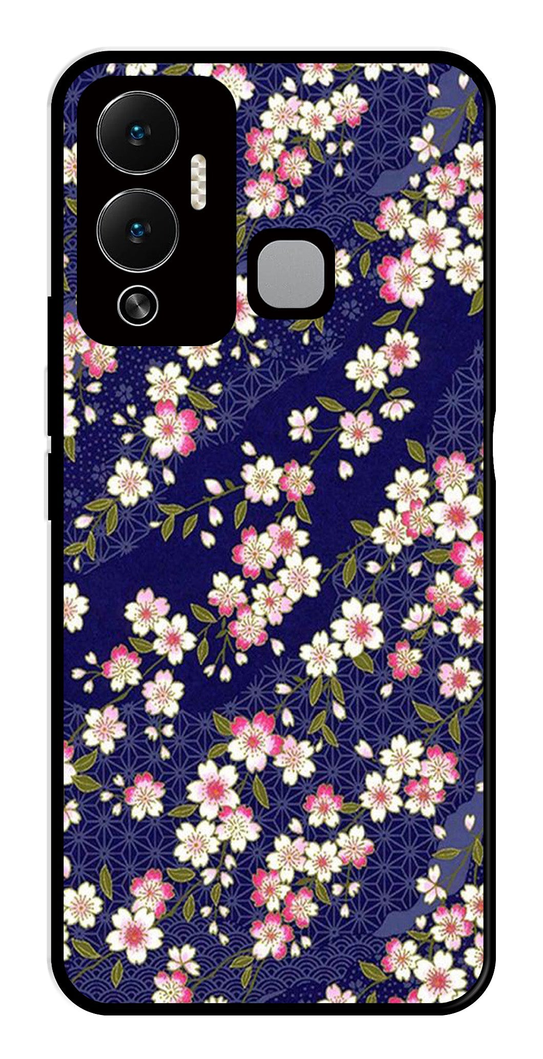 Flower Design Metal Mobile Case for Infinix Hot 12 Play Flower Design Metal Mobile Case for Infinix Hot 12 Play (Design No -25)