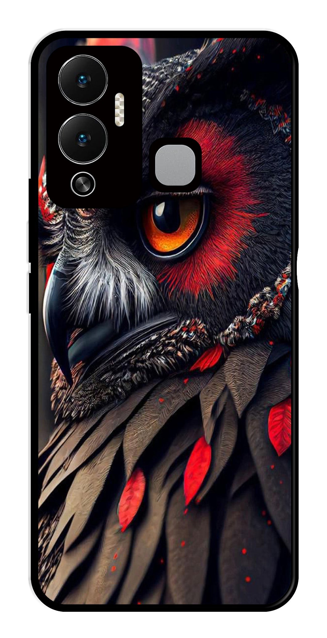 Owl Design Metal Mobile Case for Infinix Hot 12 Play Owl Design Metal Mobile Case for Infinix Hot 12 Play (Design No -26)