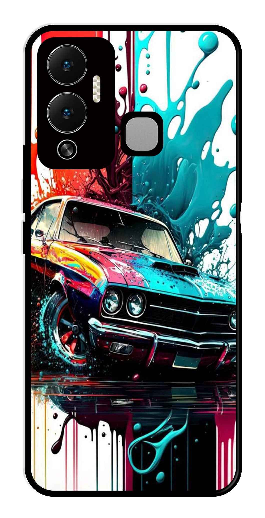 Vintage Car Metal Mobile Case for Infinix Hot 12 Play Vintage Car Metal Mobile Case for Infinix Hot 12 Play (Design No -29)