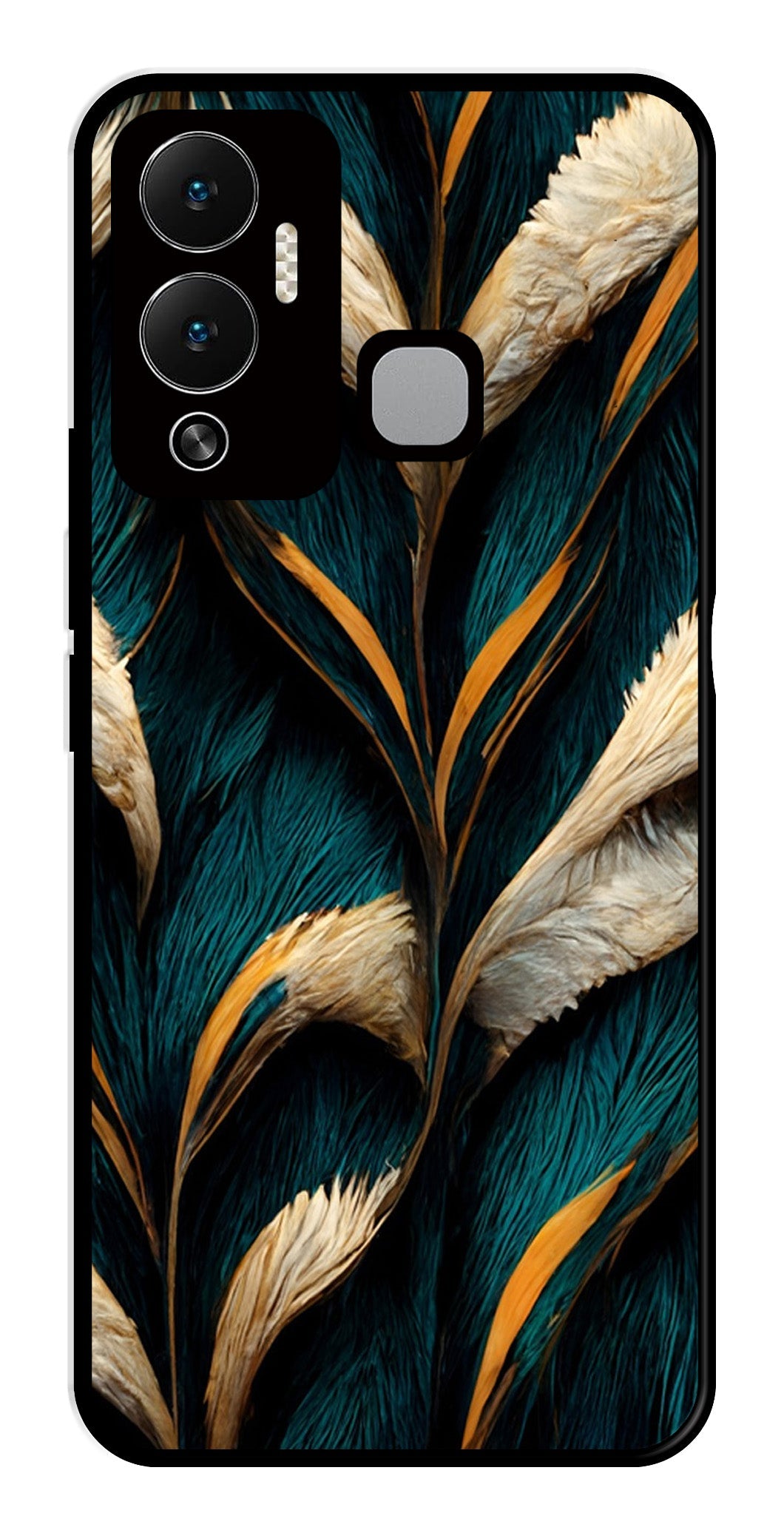 Feathers Metal Mobile Case for Infinix Hot 12 Play Feathers Metal Mobile Case for Infinix Hot 12 Play (Design No -30)