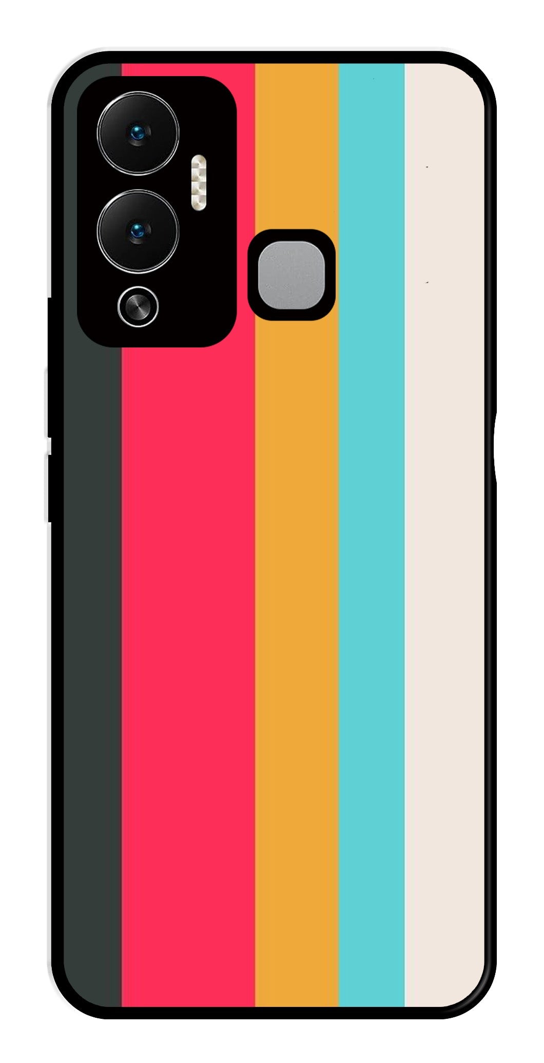 Muted Rainbow Metal Mobile Case for Infinix Hot 12 Play Muted Rainbow Metal Mobile Case for Infinix Hot 12 Play (Design No -31)