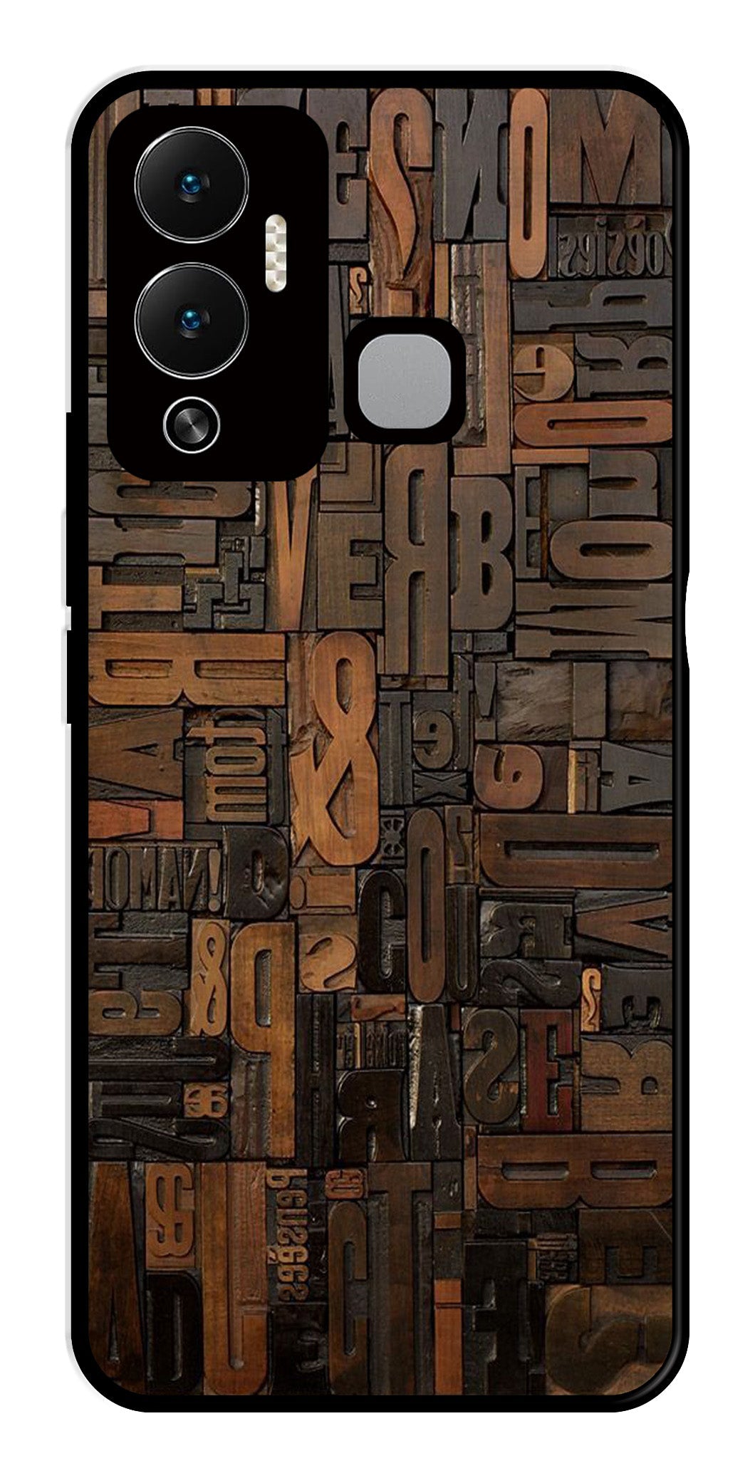 Alphabets Metal Mobile Case for Infinix Hot 12 Play Alphabets Metal Mobile Case for Infinix Hot 12 Play (Design No -32)