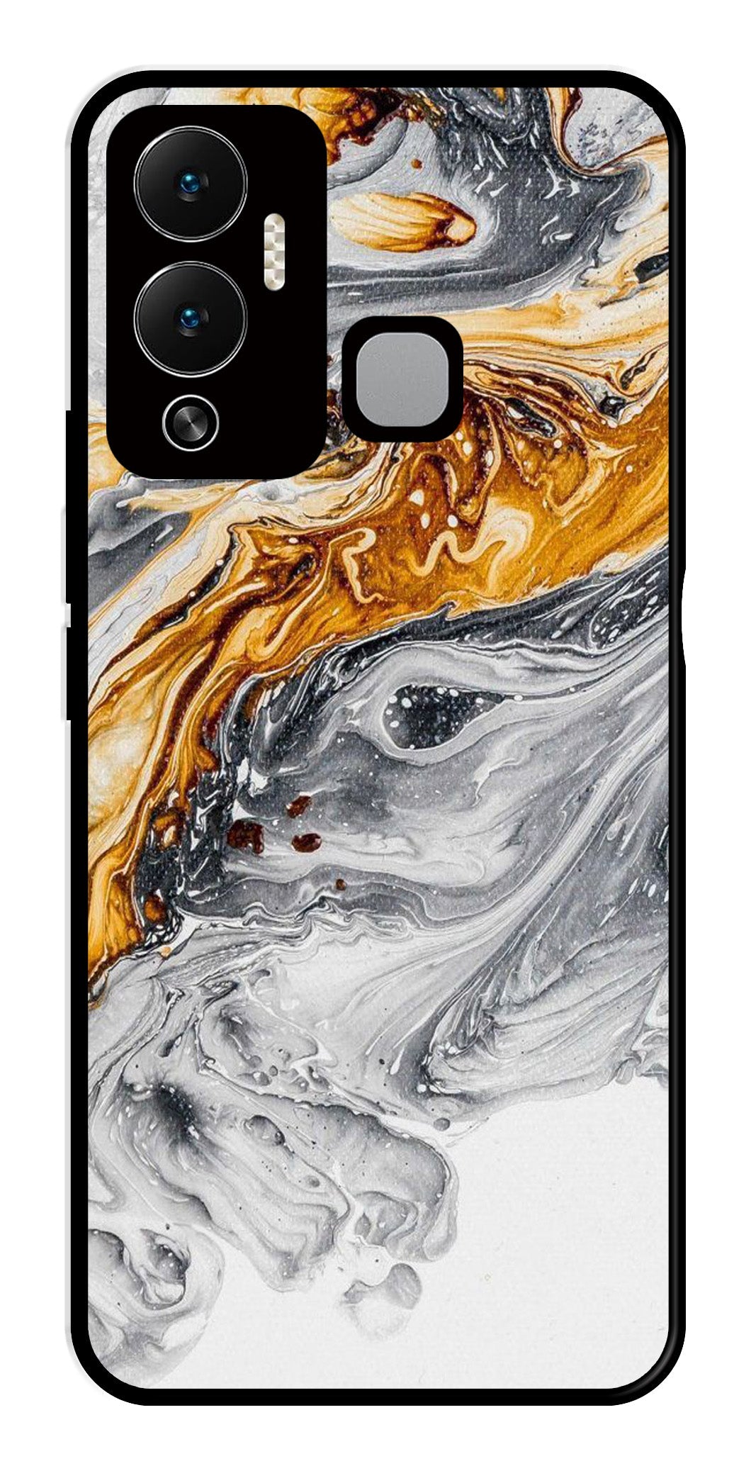 Marble Pattern Metal Mobile Case for Infinix Hot 12 Play Marble Pattern Metal Mobile Case for Infinix Hot 12 Play (Design No -36)