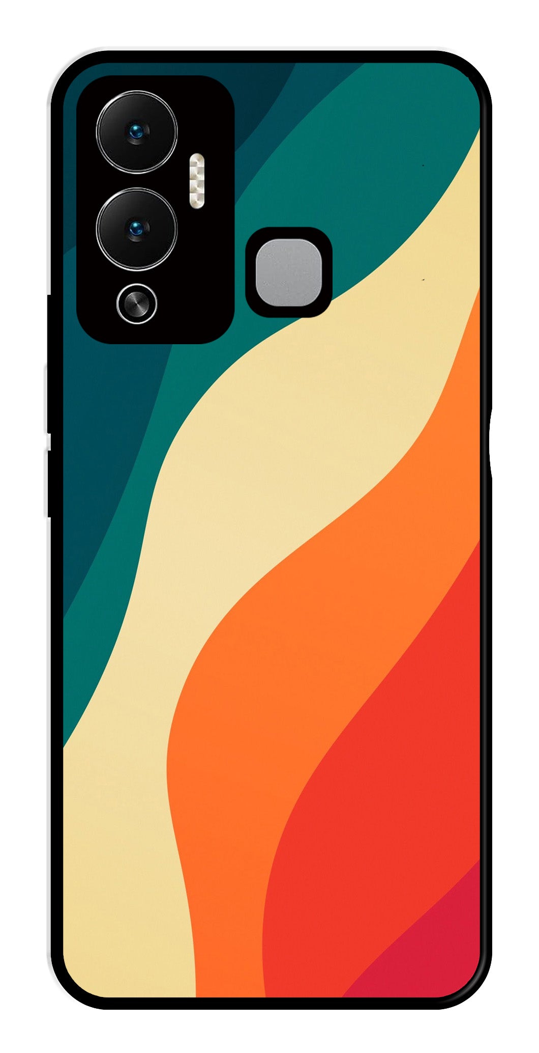 Muted Rainbow Metal Mobile Case for Infinix Hot 12 Play Muted Rainbow Metal Mobile Case for Infinix Hot 12 Play (Design No -39)