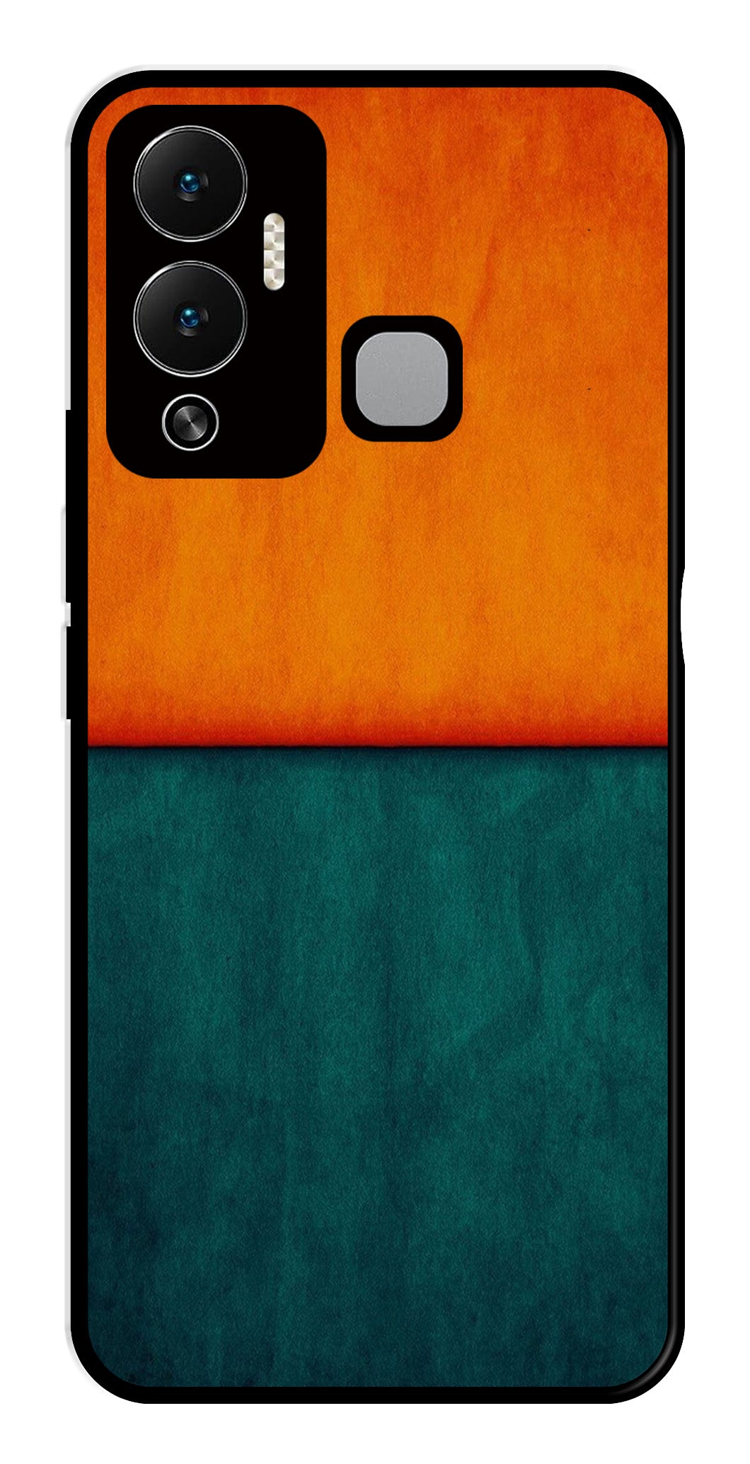 Orange Green Pattern Metal Mobile Case for Infinix Hot 12 Play Orange Green Pattern Metal Mobile Case for Infinix Hot 12 Play (Design No -45)